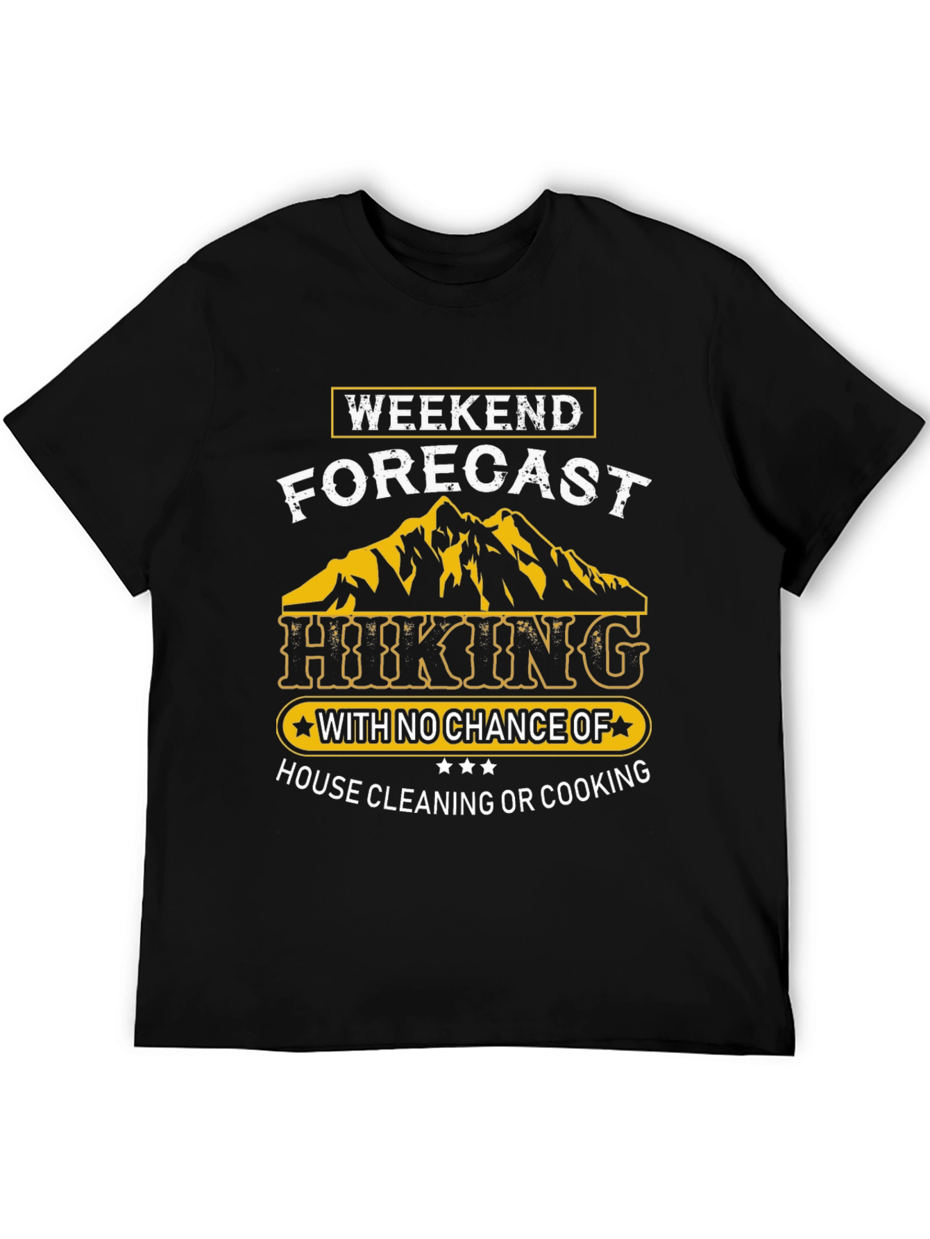 Weekend Hiking Forecast Black T-Shirt