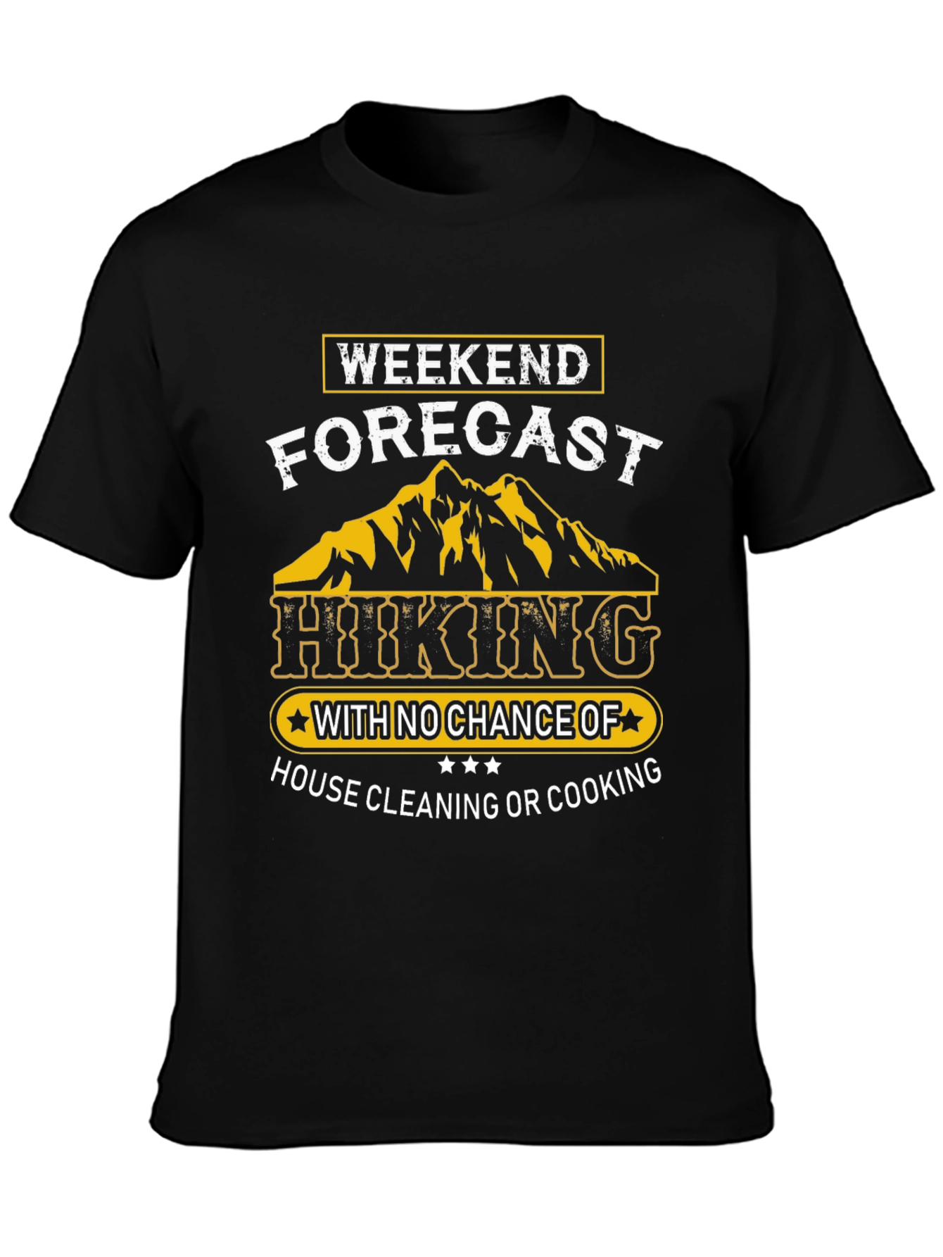 Weekend Hiking Forecast Black T-Shirt