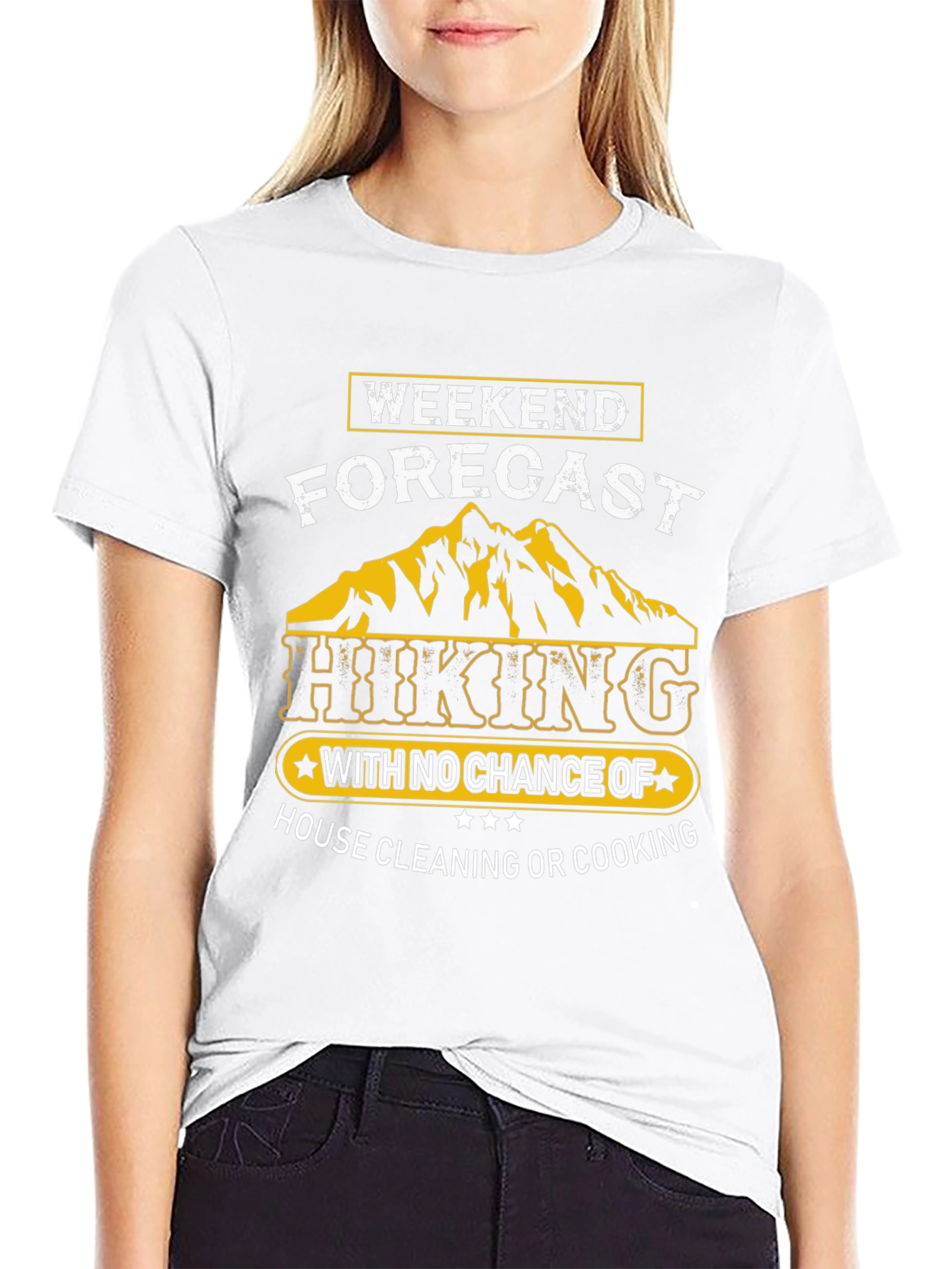 Weekend Hiking Forecast Black T-Shirt
