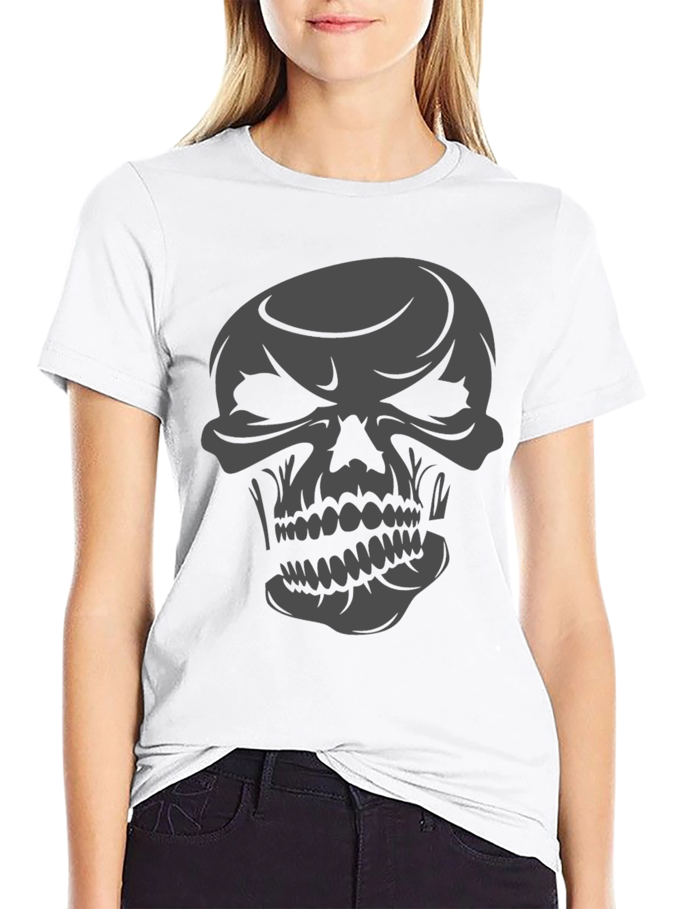 Skull Graphic Tee - Mens Casual Black T-Shirt