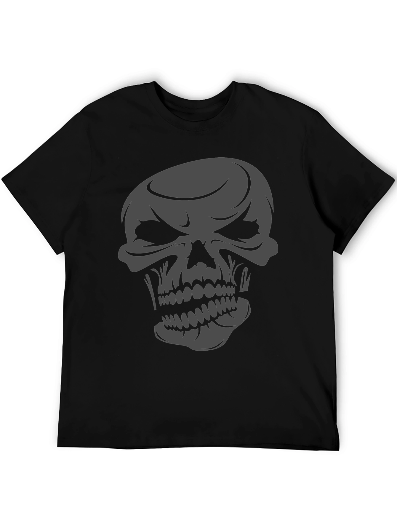 Skull Graphic Tee - Mens Casual Black T-Shirt