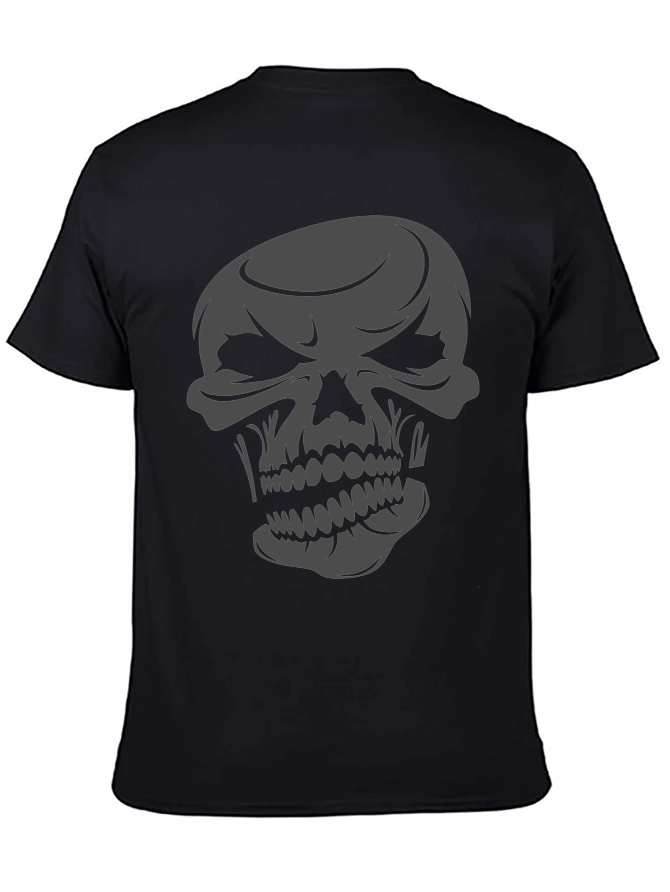 Skull Graphic Tee - Mens Casual Black T-Shirt