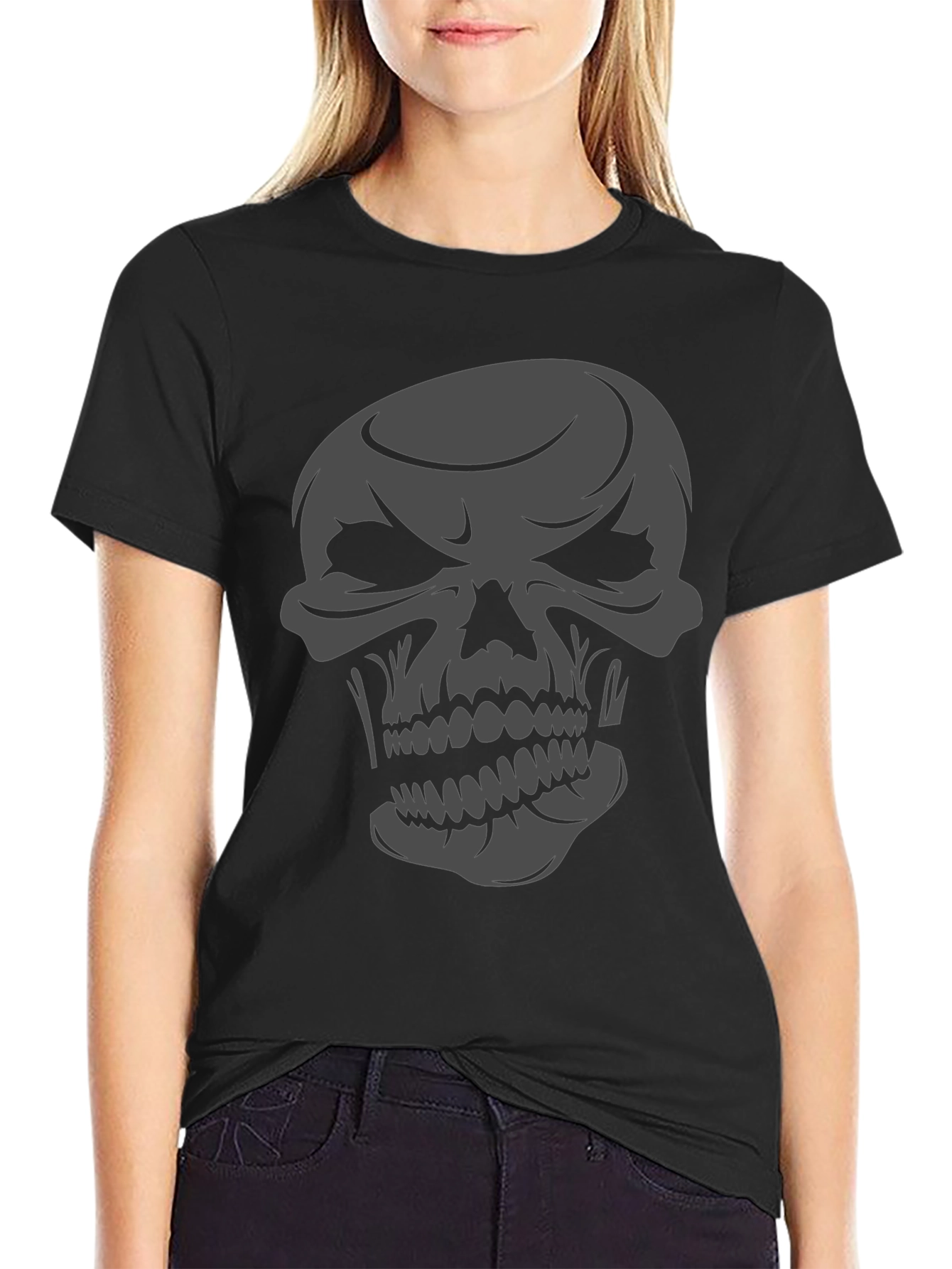 Skull Graphic Tee - Mens Casual Black T-Shirt