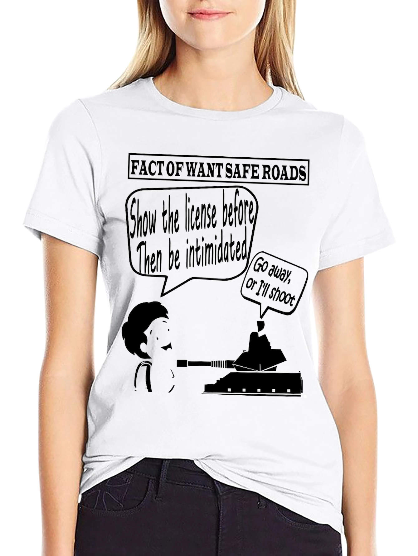 Humorous Safe Roads Graphic T-Shirt