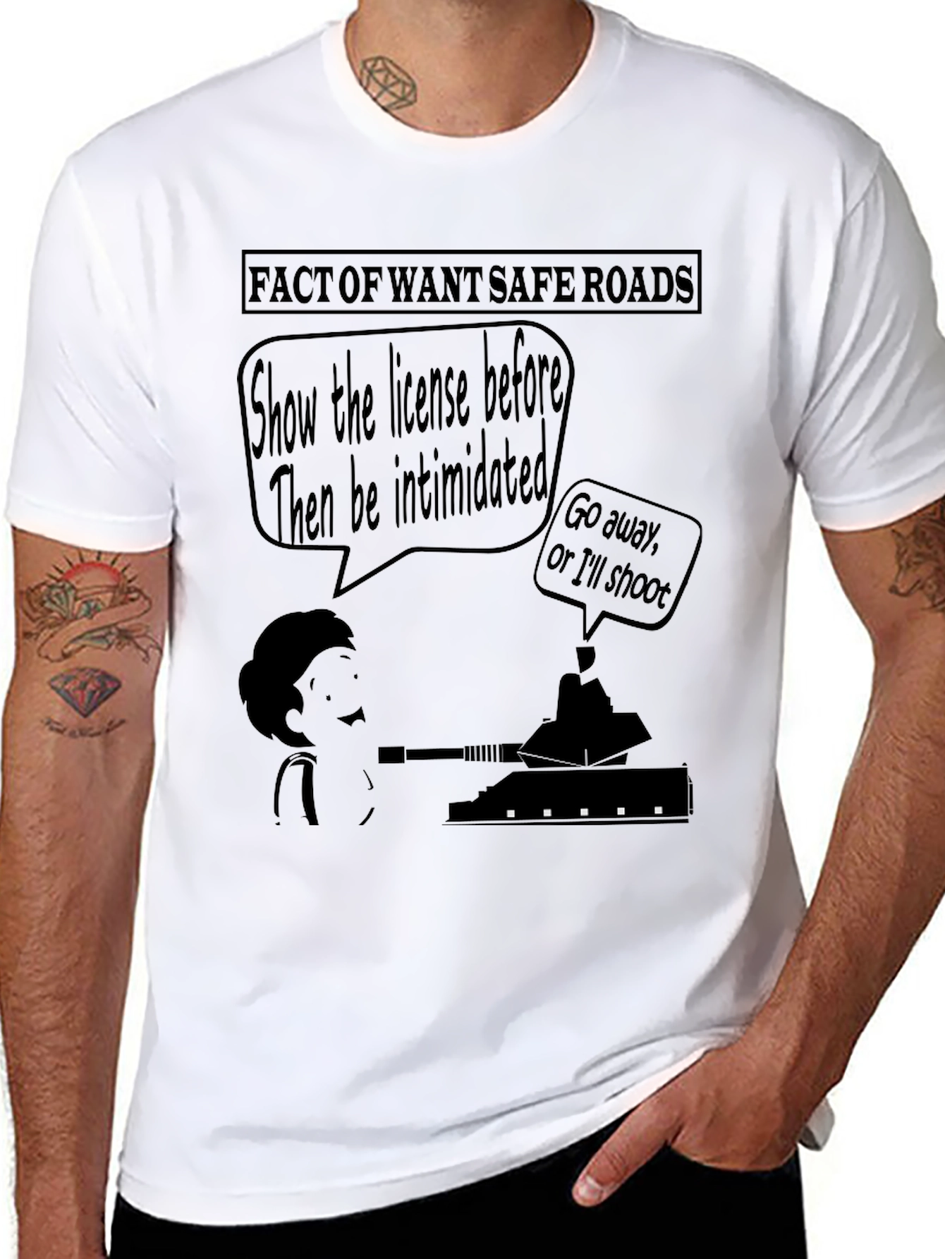 Humorous Safe Roads Graphic T-Shirt