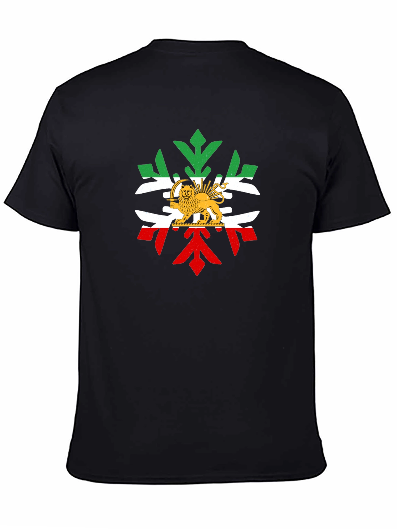 Lion and Sun Emblem T-Shirt - Black