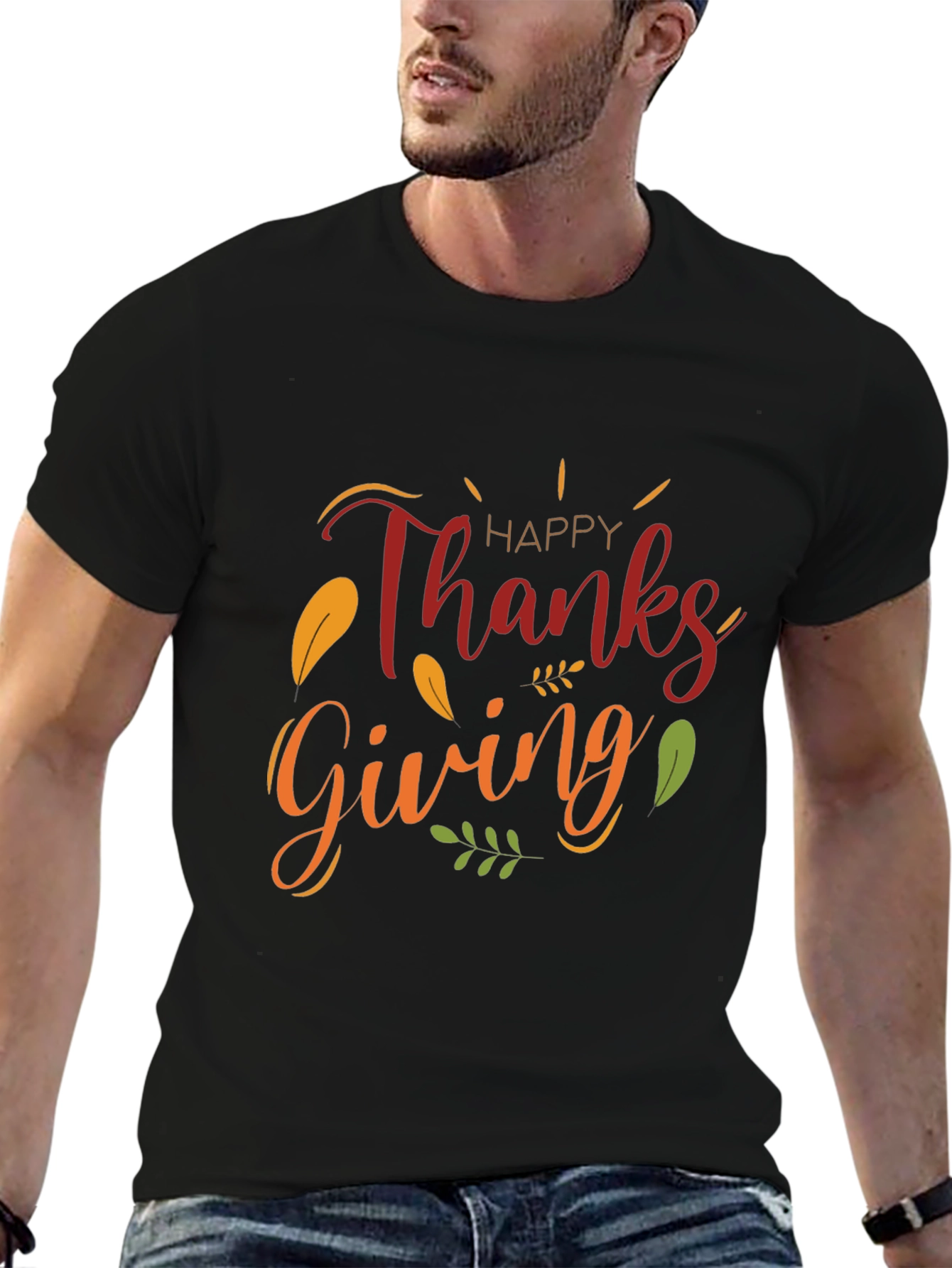 Thanksgiving Graphic Tee - Mens Black T-Shirt