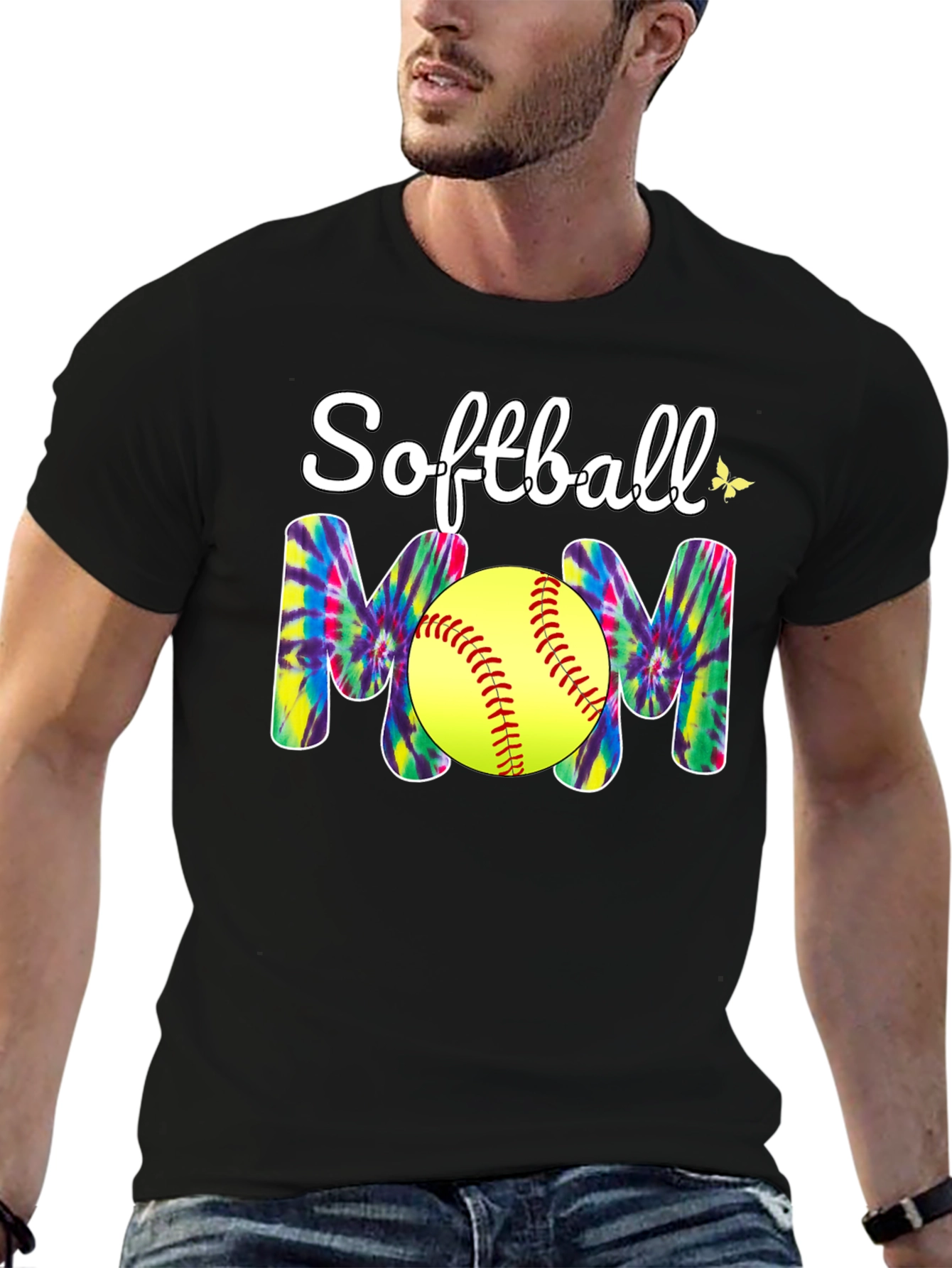 Softball Mom T-Shirt - Tie Dye Design