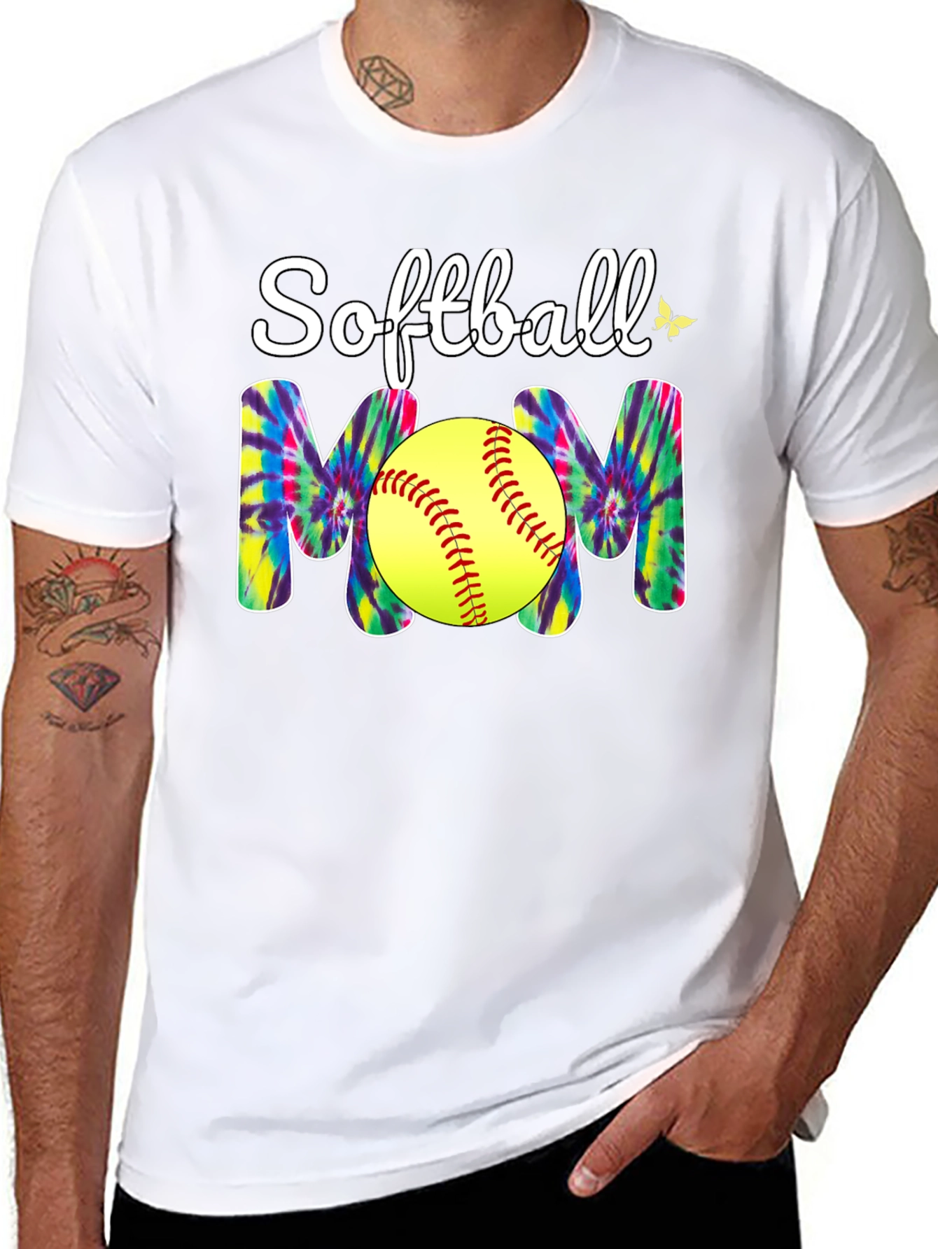 Softball Mom T-Shirt - Tie Dye Design