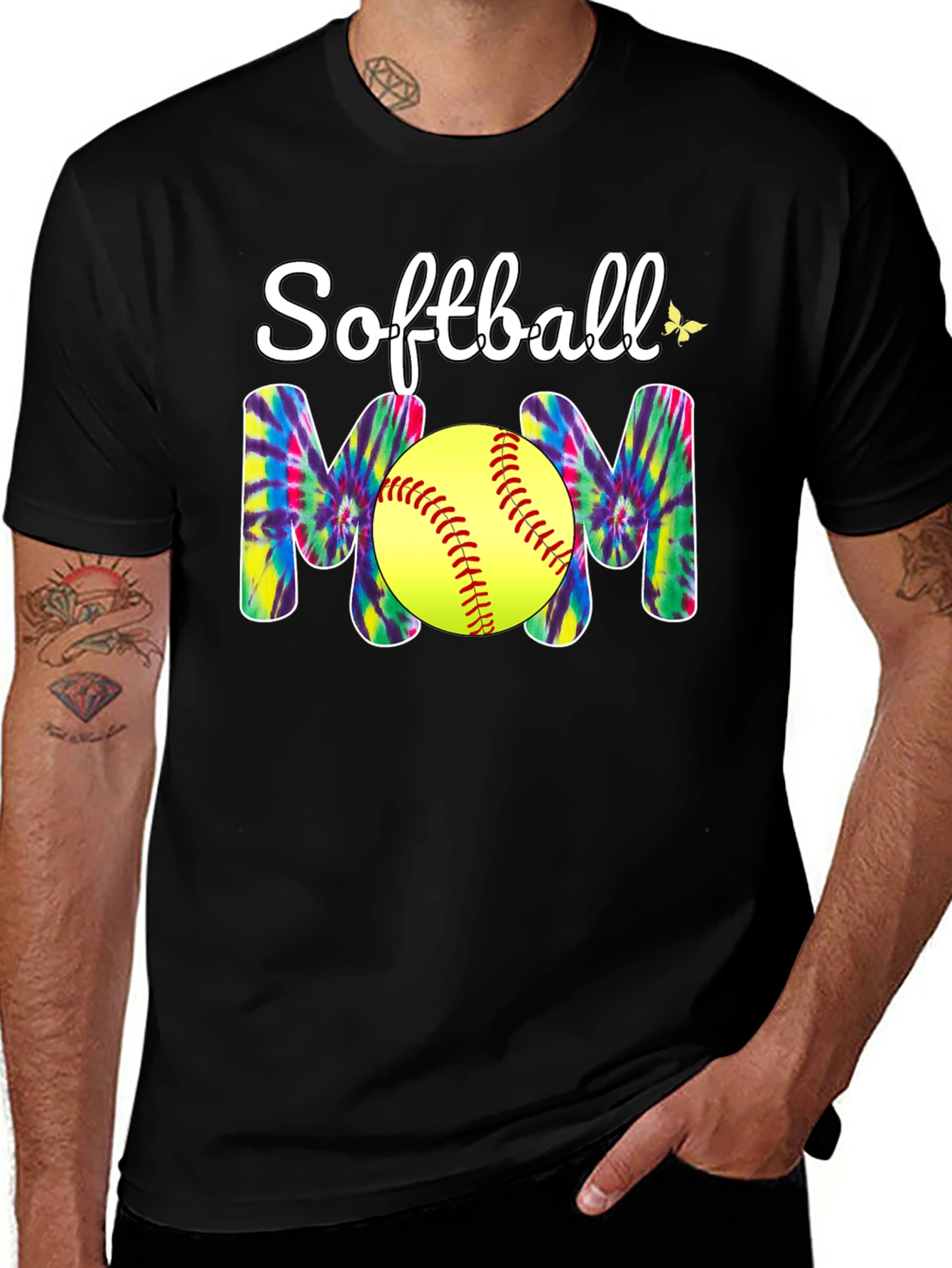 Softball Mom T-Shirt - Tie Dye Design