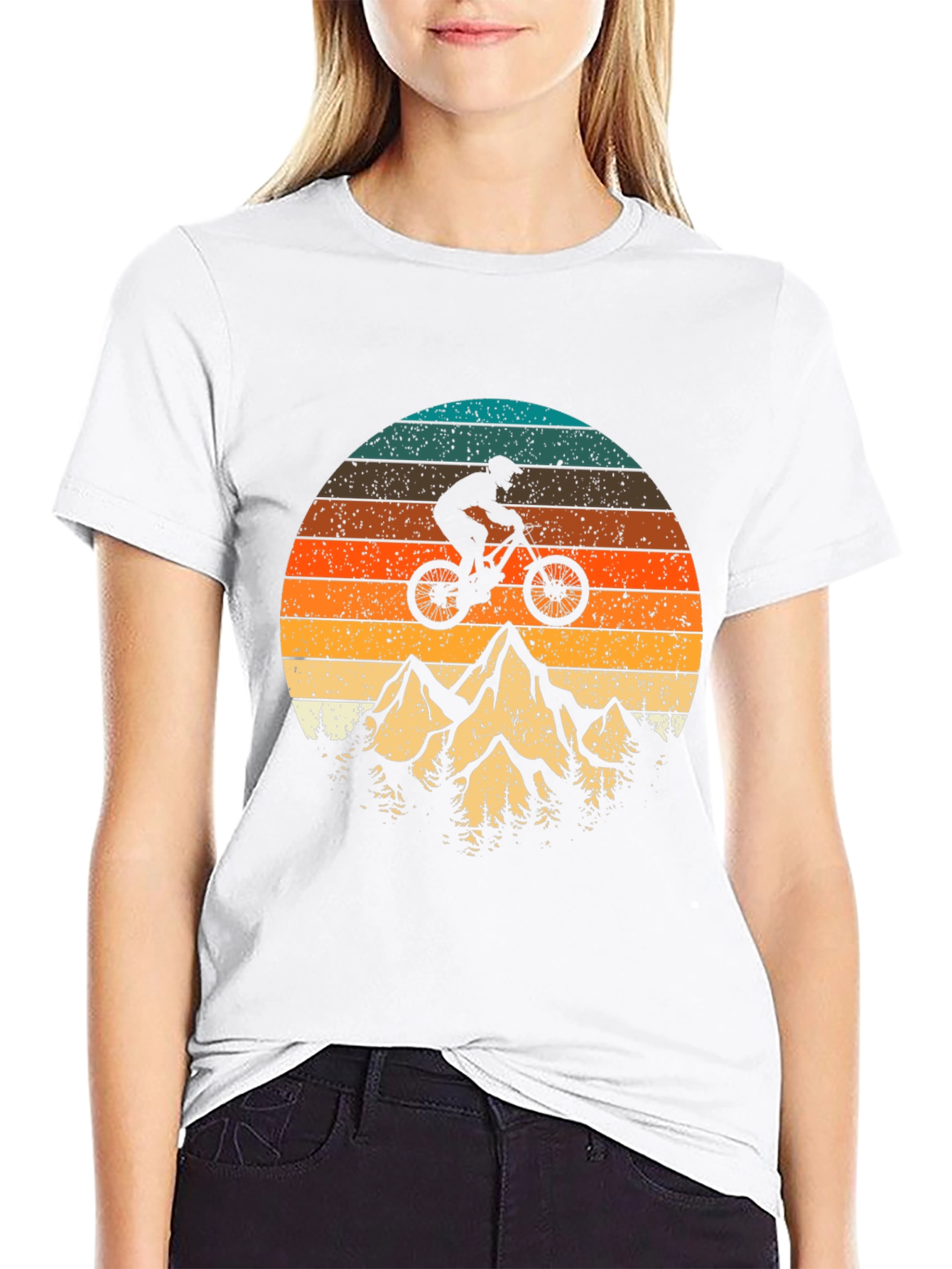 Mountain Biking Sunset Graphic Tee - Adventure Awaits!