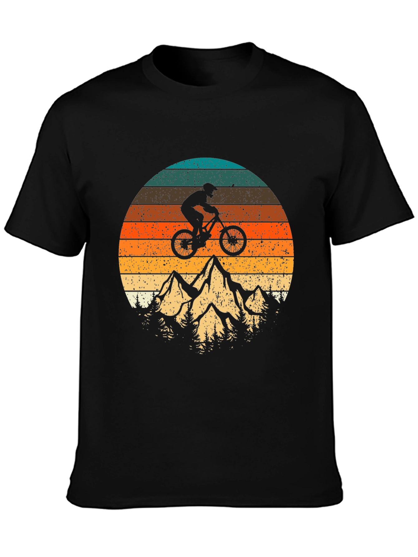 Mountain Biking Sunset Graphic Tee - Adventure Awaits!
