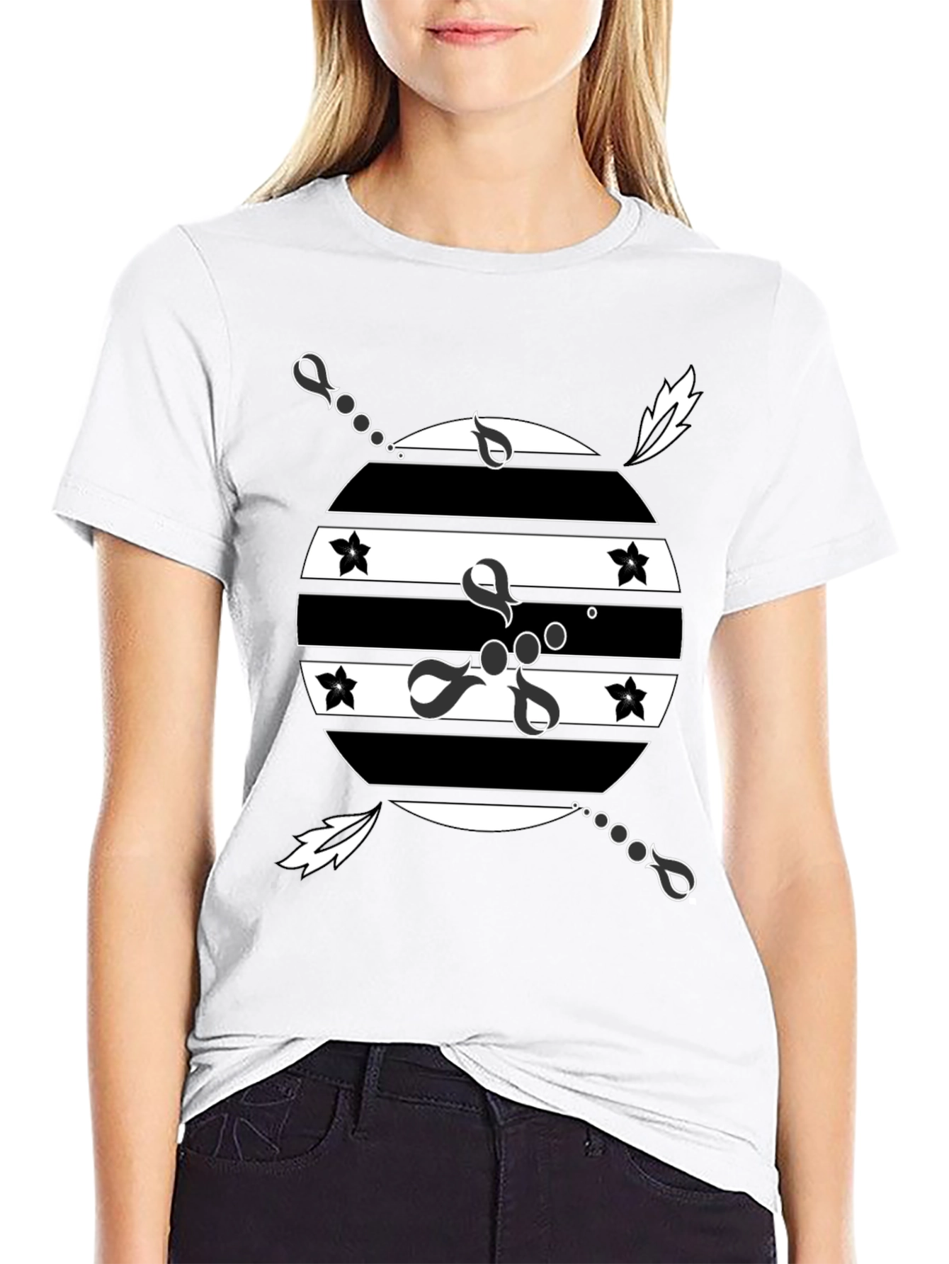 Mens Black Graphic T-Shirt - Retro Design