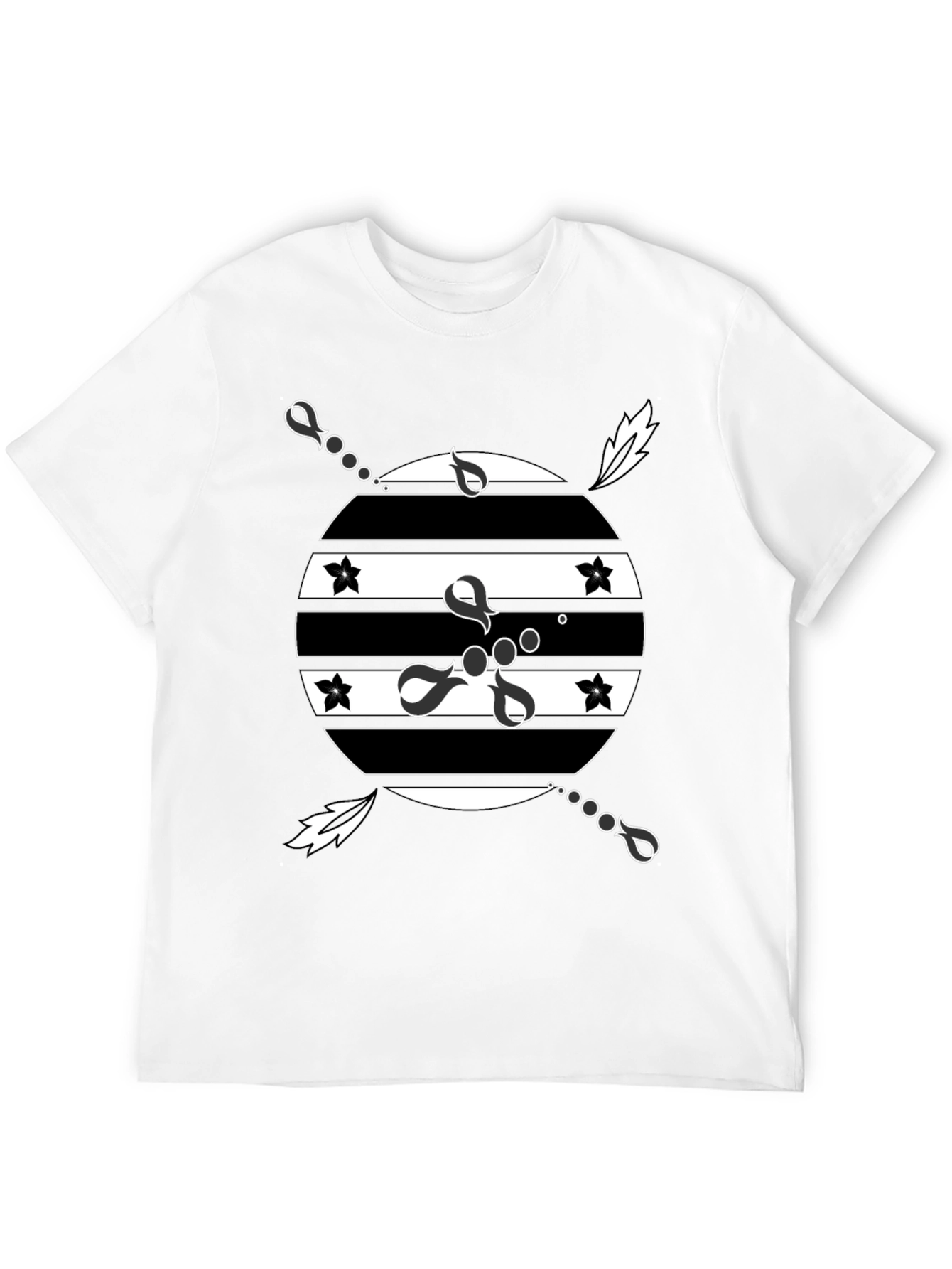 Mens Black Graphic T-Shirt - Retro Design