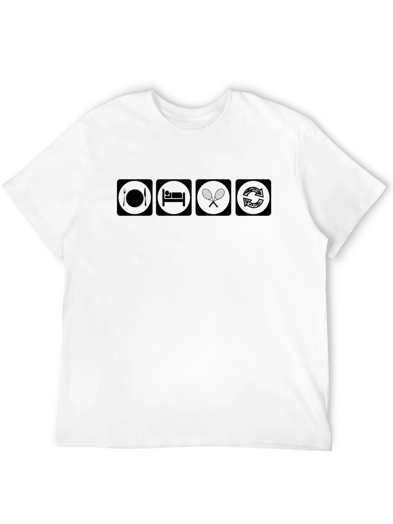 Eat Sleep Tennis Repeat - Black Graphic Tee