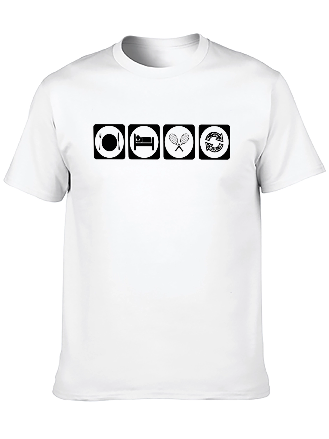 Eat Sleep Tennis Repeat - Black Graphic Tee