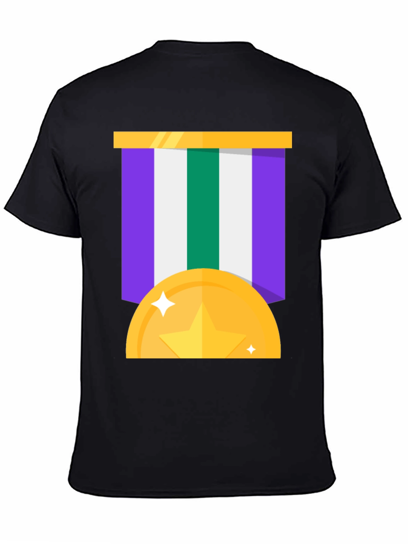 Award Medal Graphic Tee - Black Cotton Blend