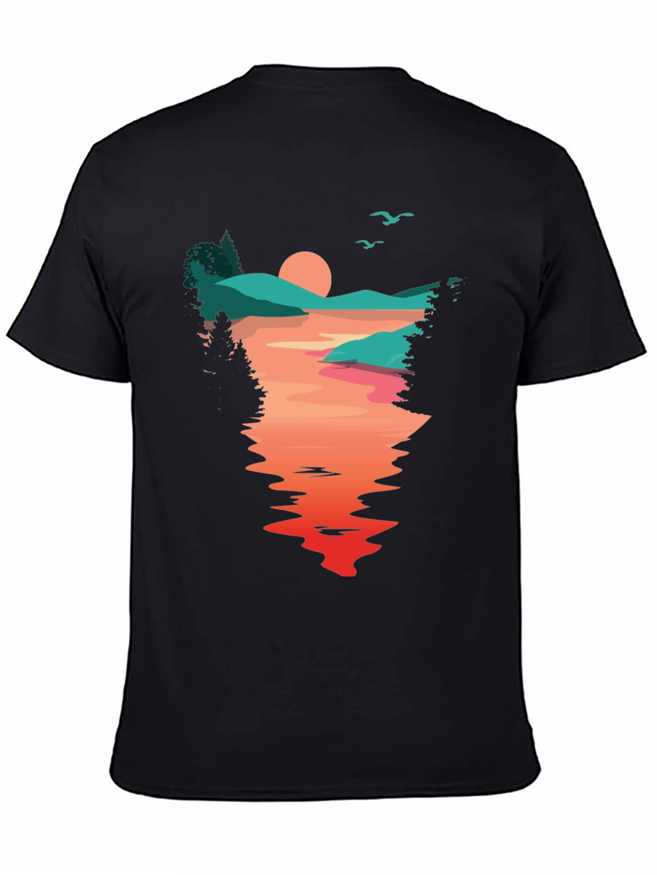 Sunset Lake Graphic Tee - Nature Lovers T-Shirt