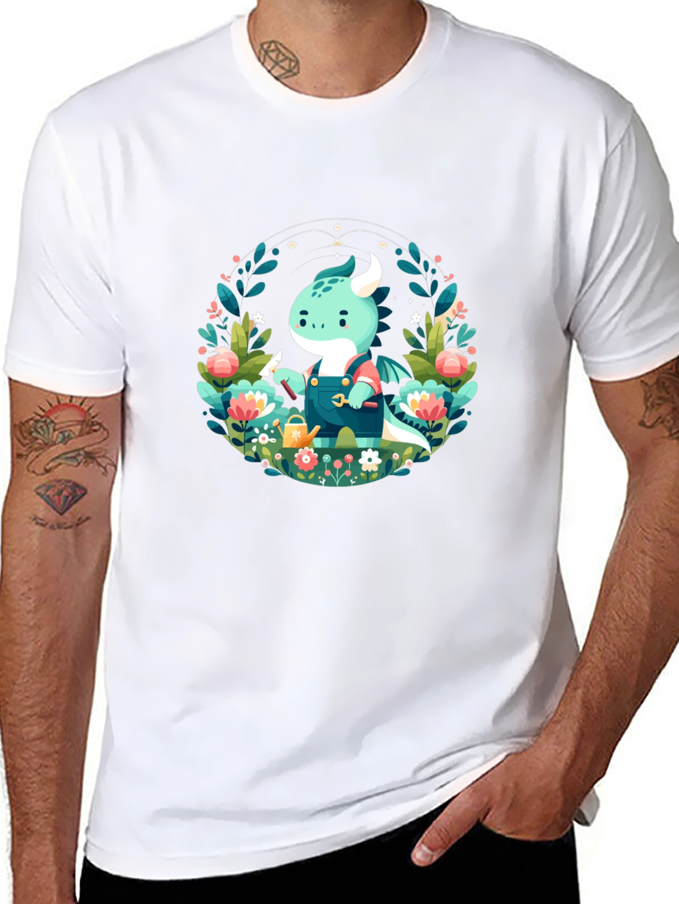 Gardener Dragon Graphic Tee - Black Unisex T-Shirt