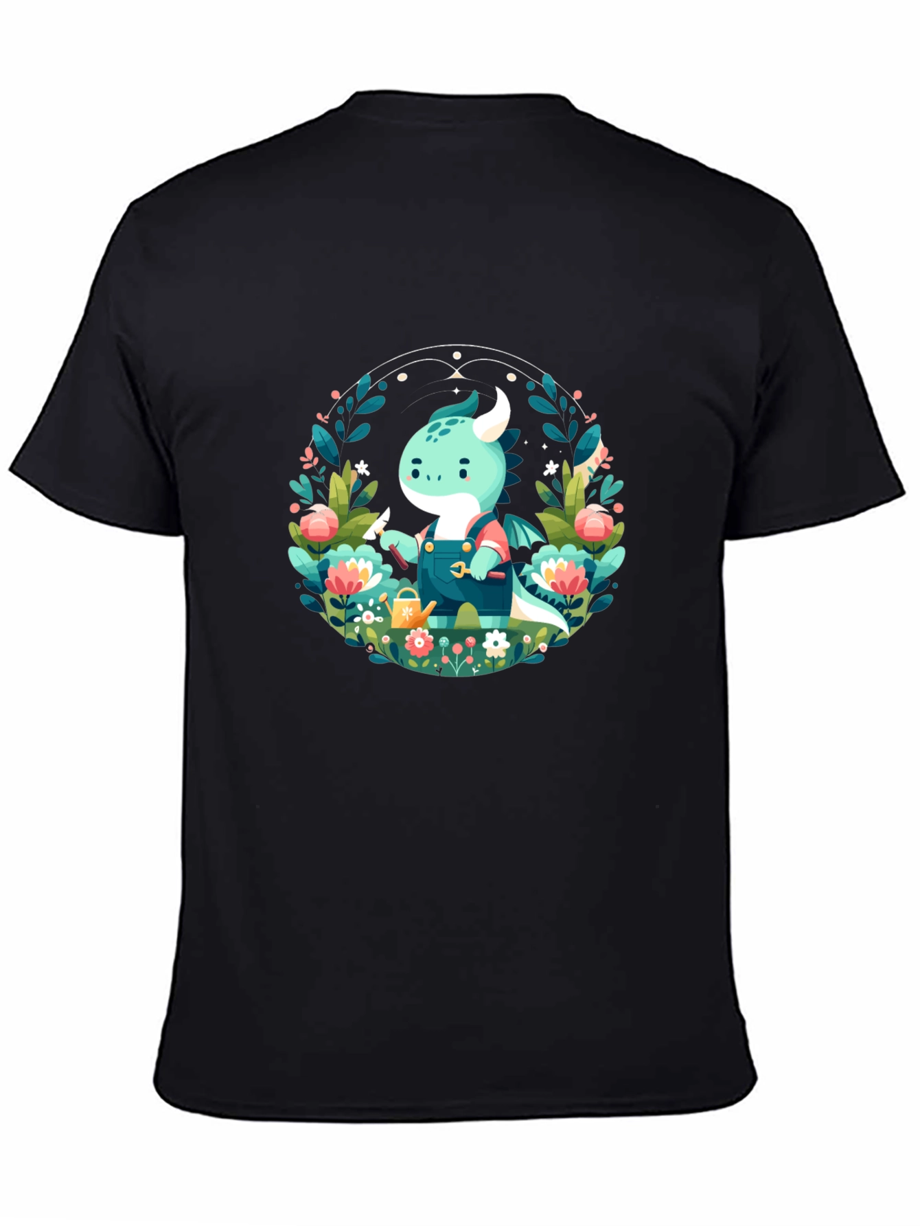 Gardener Dragon Graphic Tee - Black Unisex T-Shirt