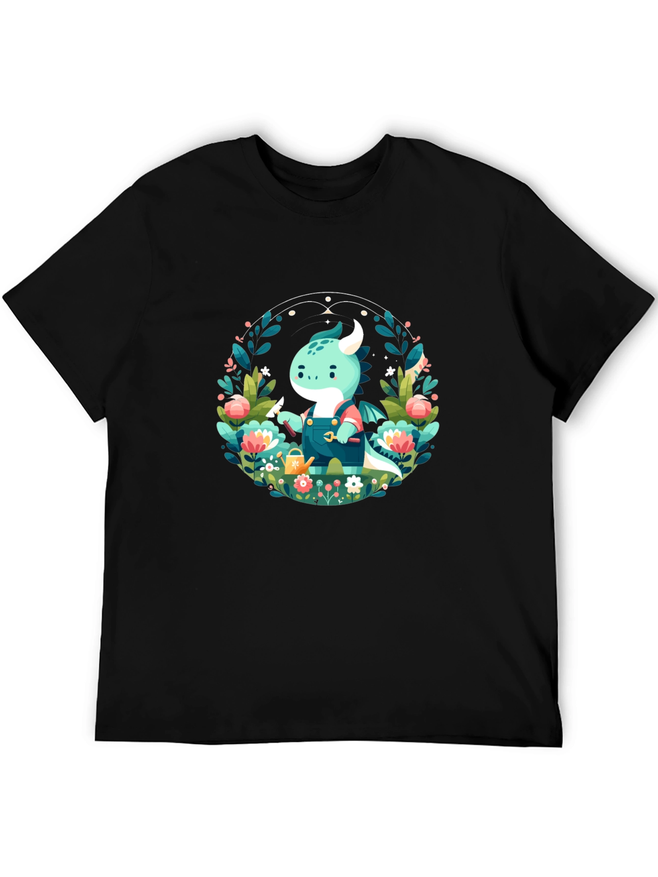 Gardener Dragon Graphic Tee - Black Unisex T-Shirt
