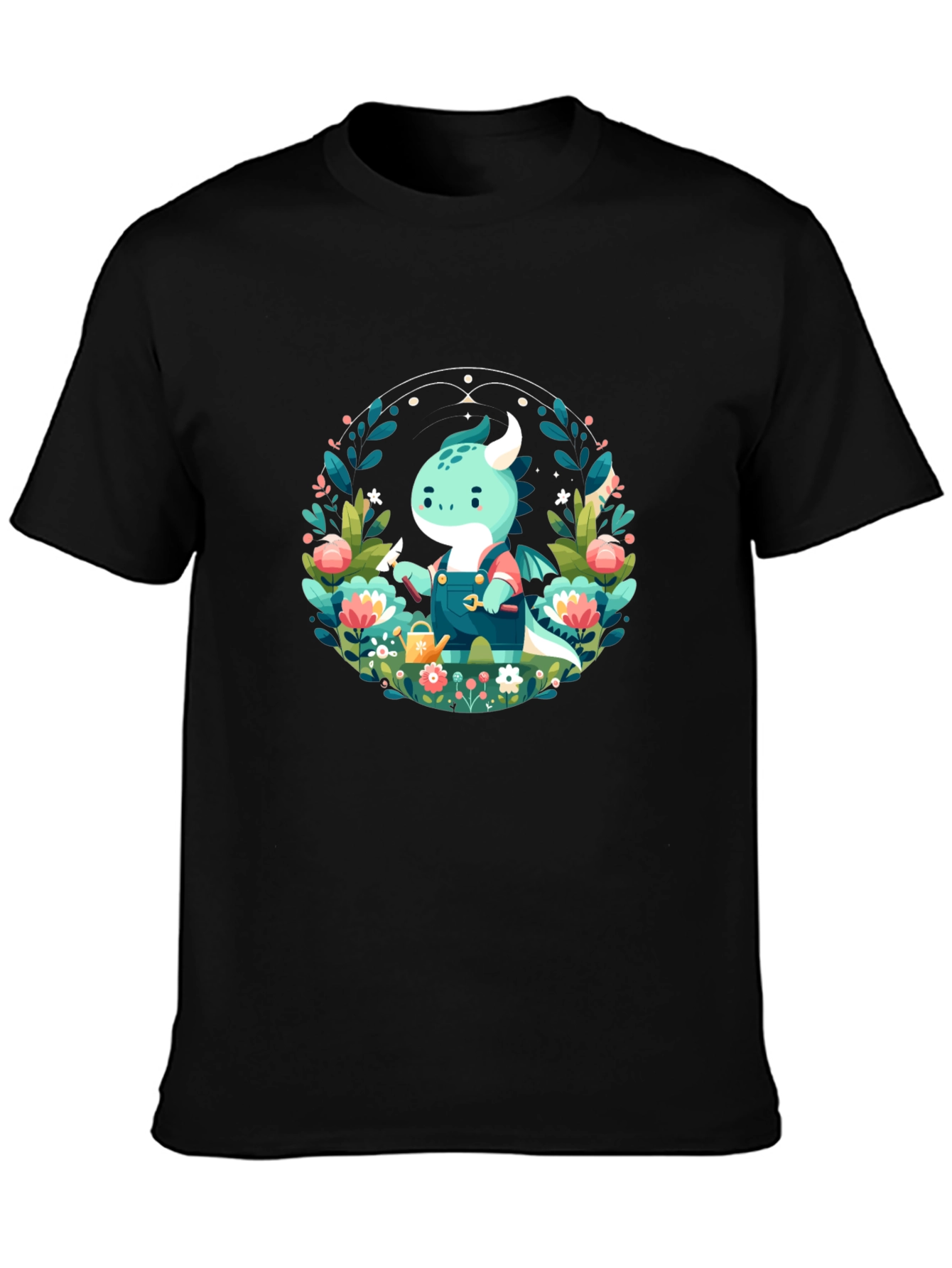 Gardener Dragon Graphic Tee - Black Unisex T-Shirt