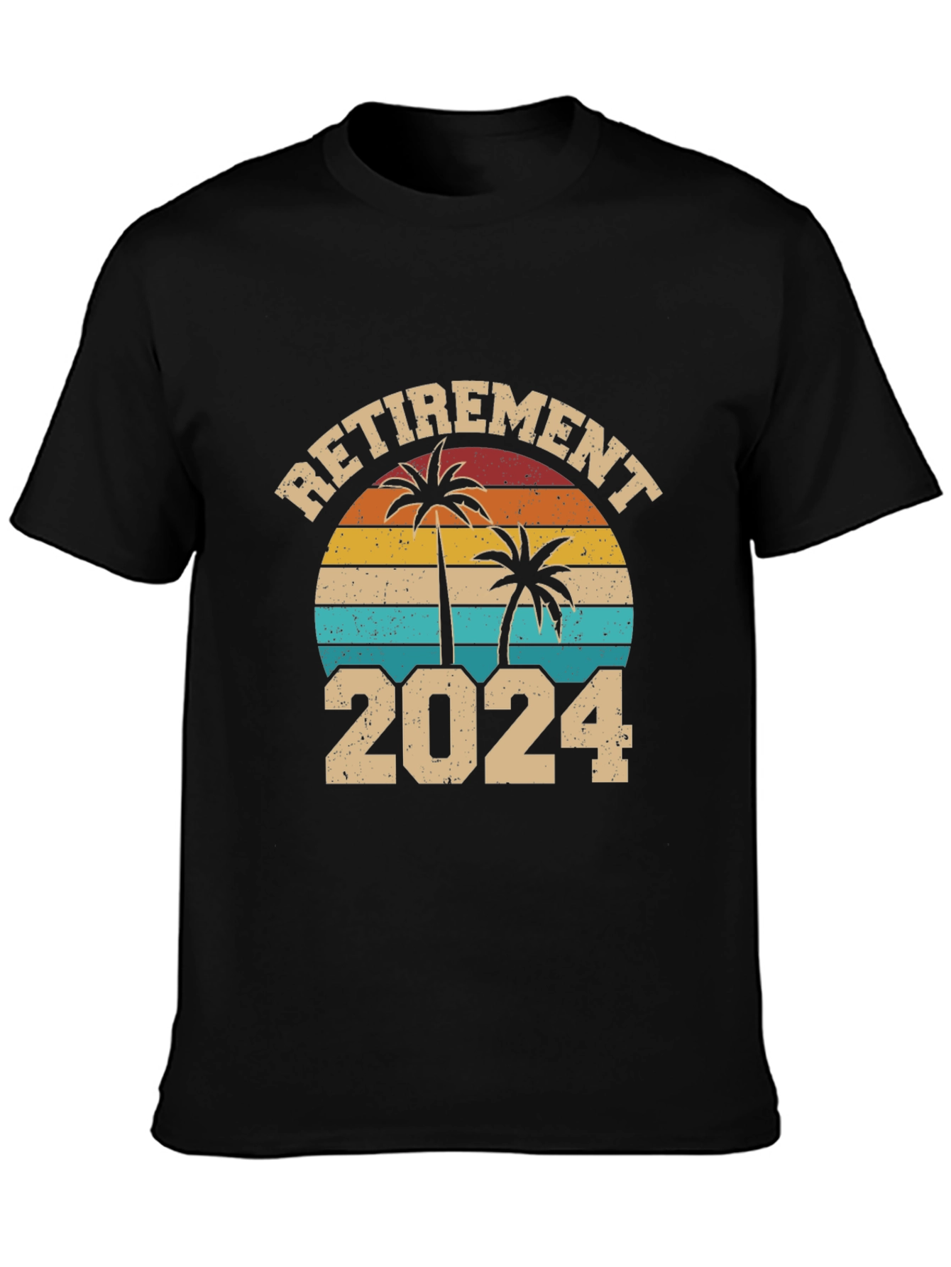 Retirement 2024 T-Shirt Palm Tree Sunset Design