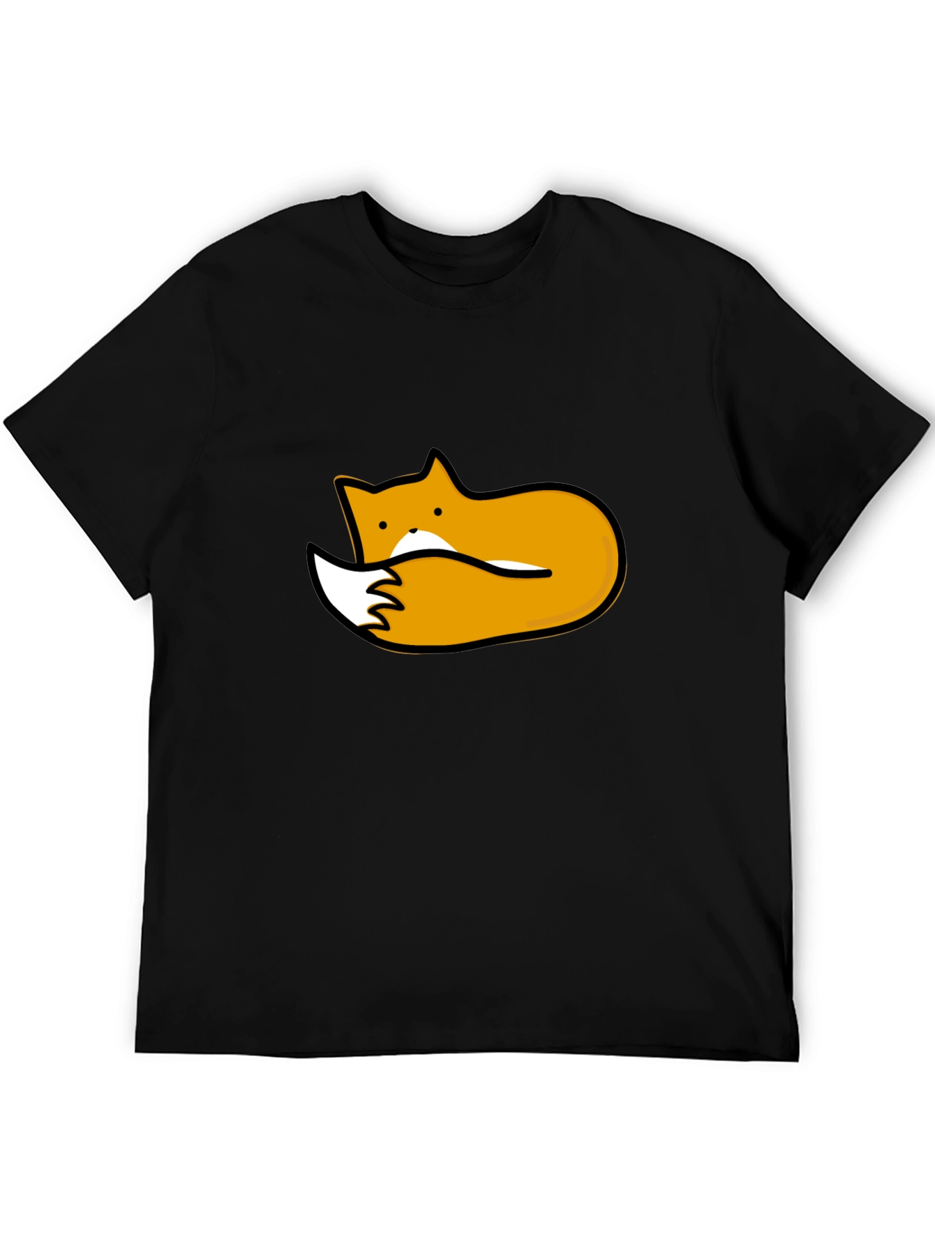 Cute Fox Graphic Tee - Black