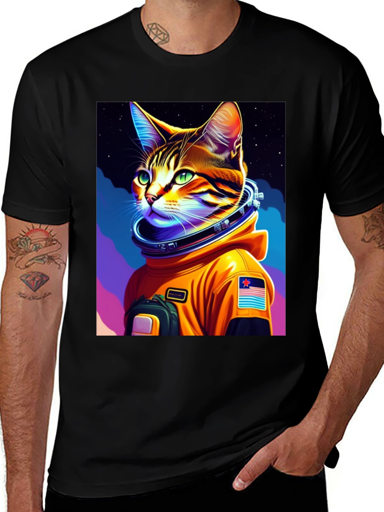 Cat Astronaut T-Shirt - Unique Space Design