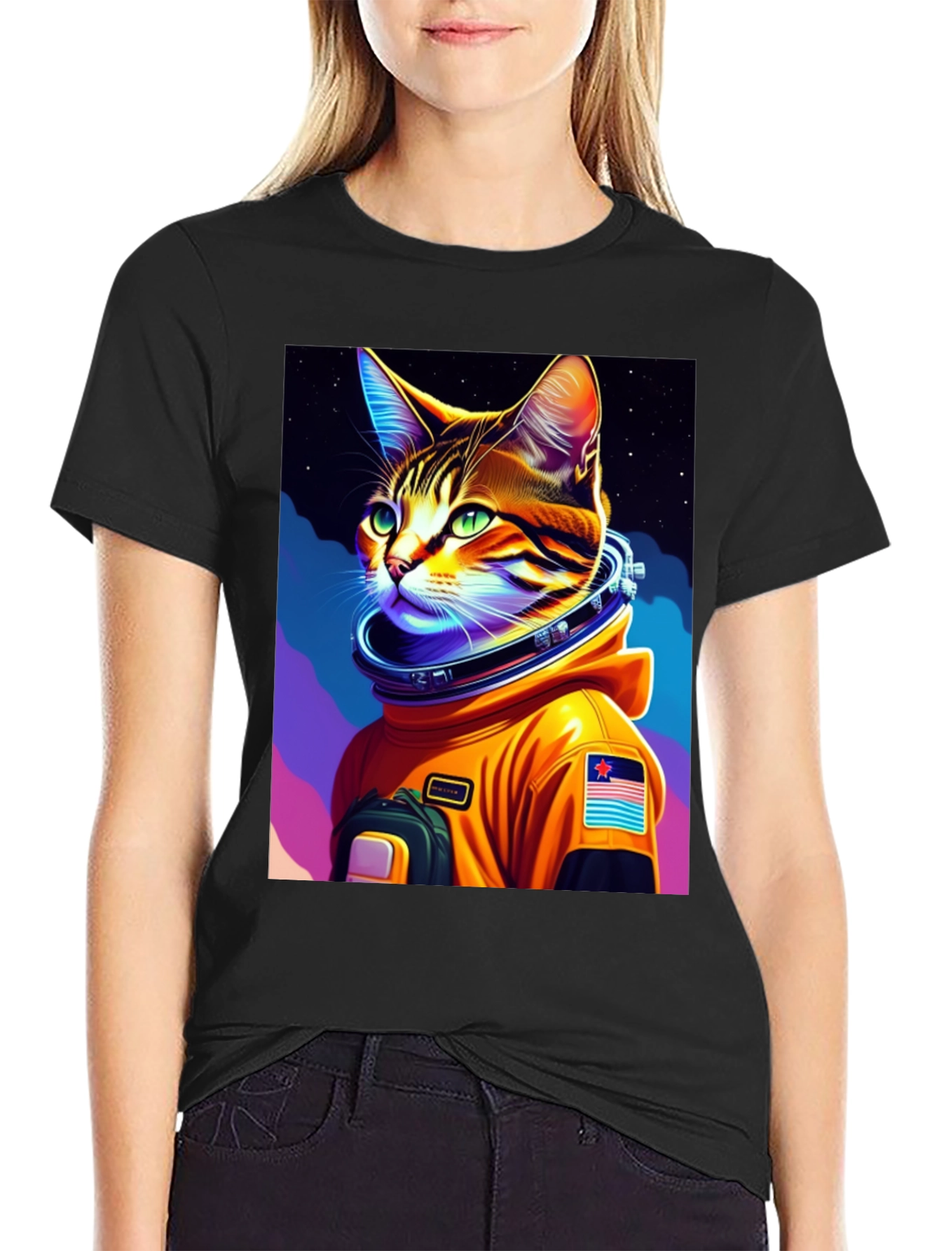 Cat Astronaut T-Shirt - Unique Space Design