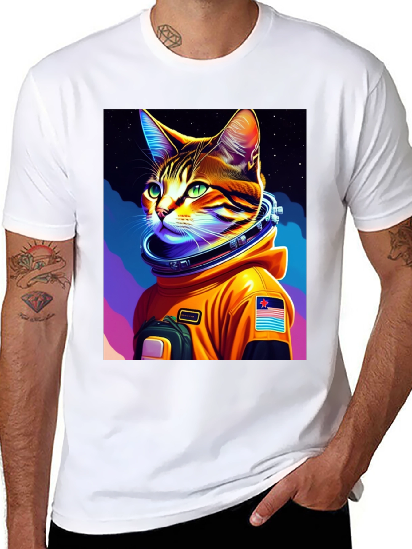 Cat Astronaut T-Shirt - Unique Space Design