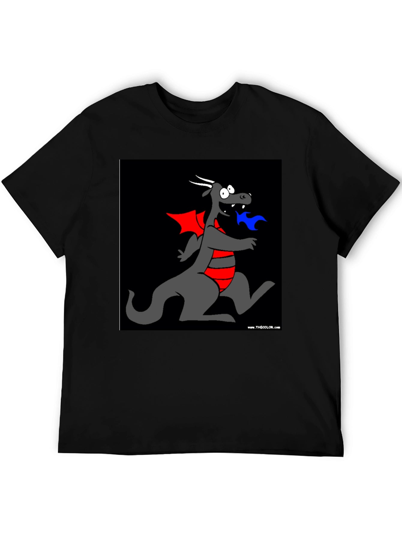 Cartoon Dragon Graphic Tee - Black T-Shirt