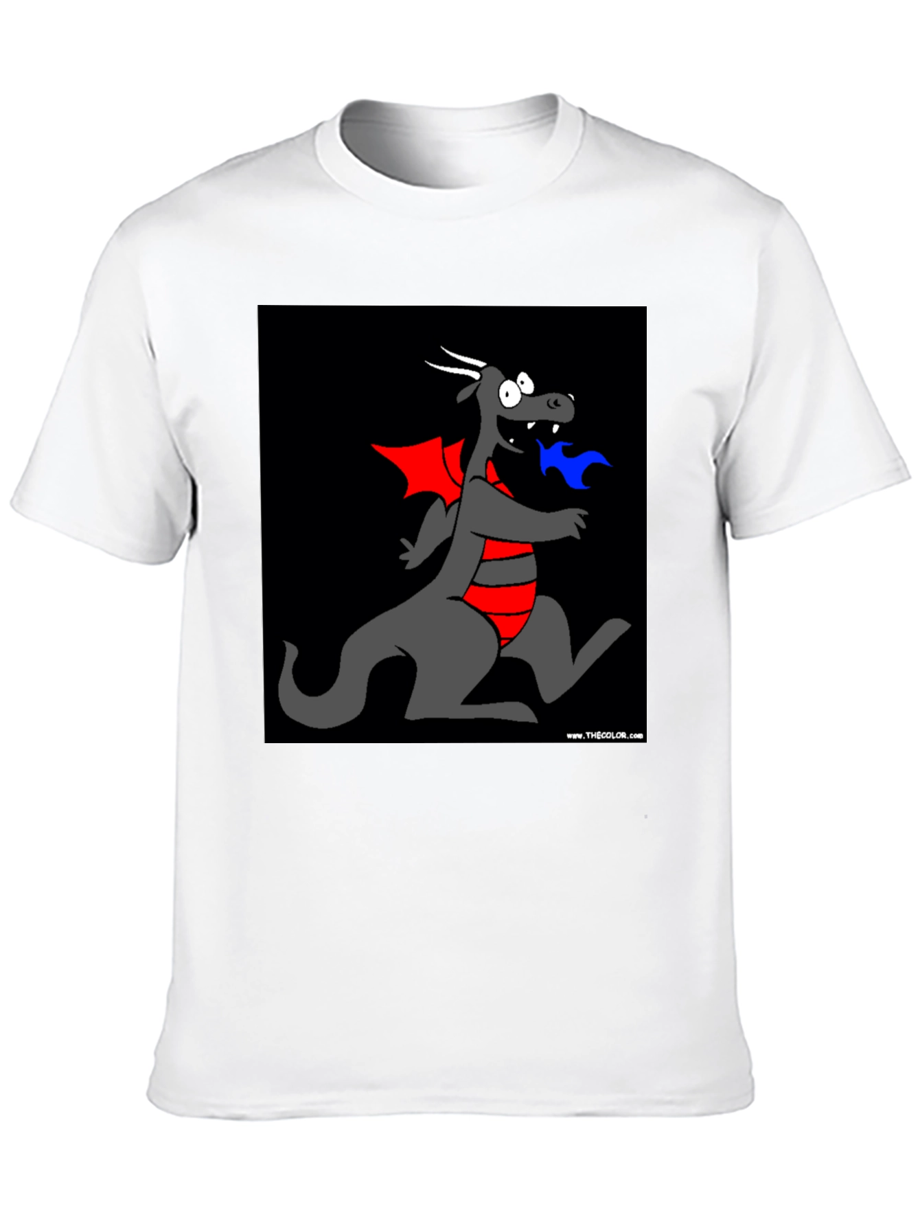 Cartoon Dragon Graphic Tee - Black T-Shirt