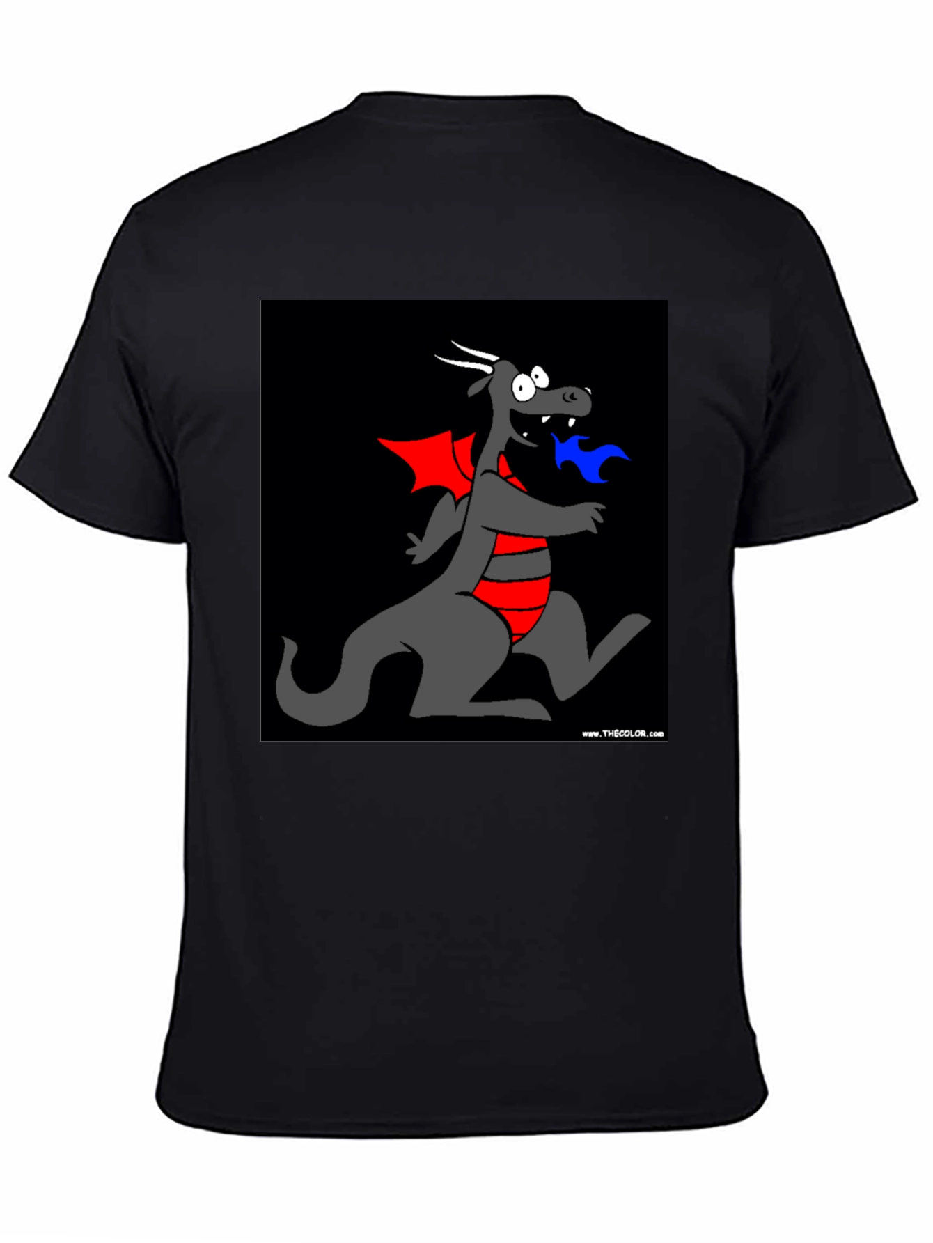 Cartoon Dragon Graphic Tee - Black T-Shirt