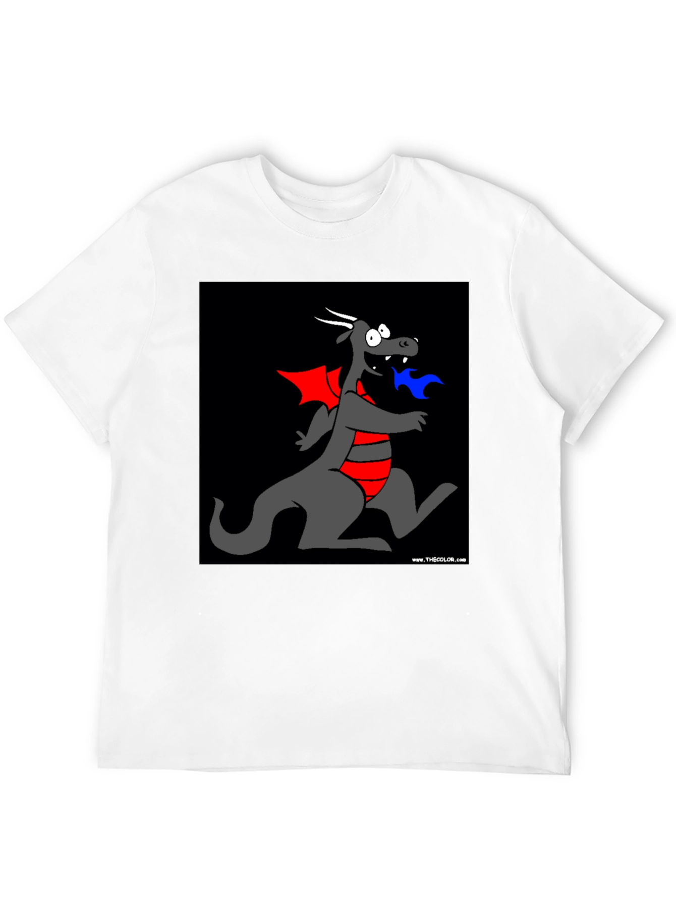 Cartoon Dragon Graphic Tee - Black T-Shirt