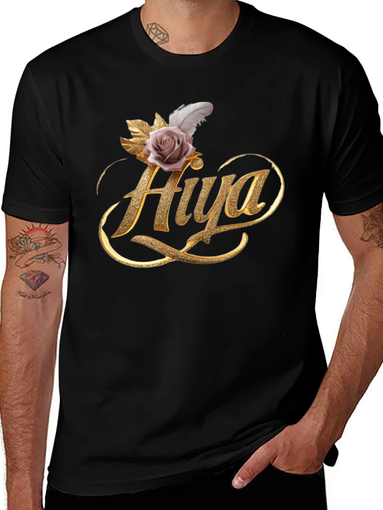 Elegant Hiya Rose Graphic Tee - Stylish Comfort