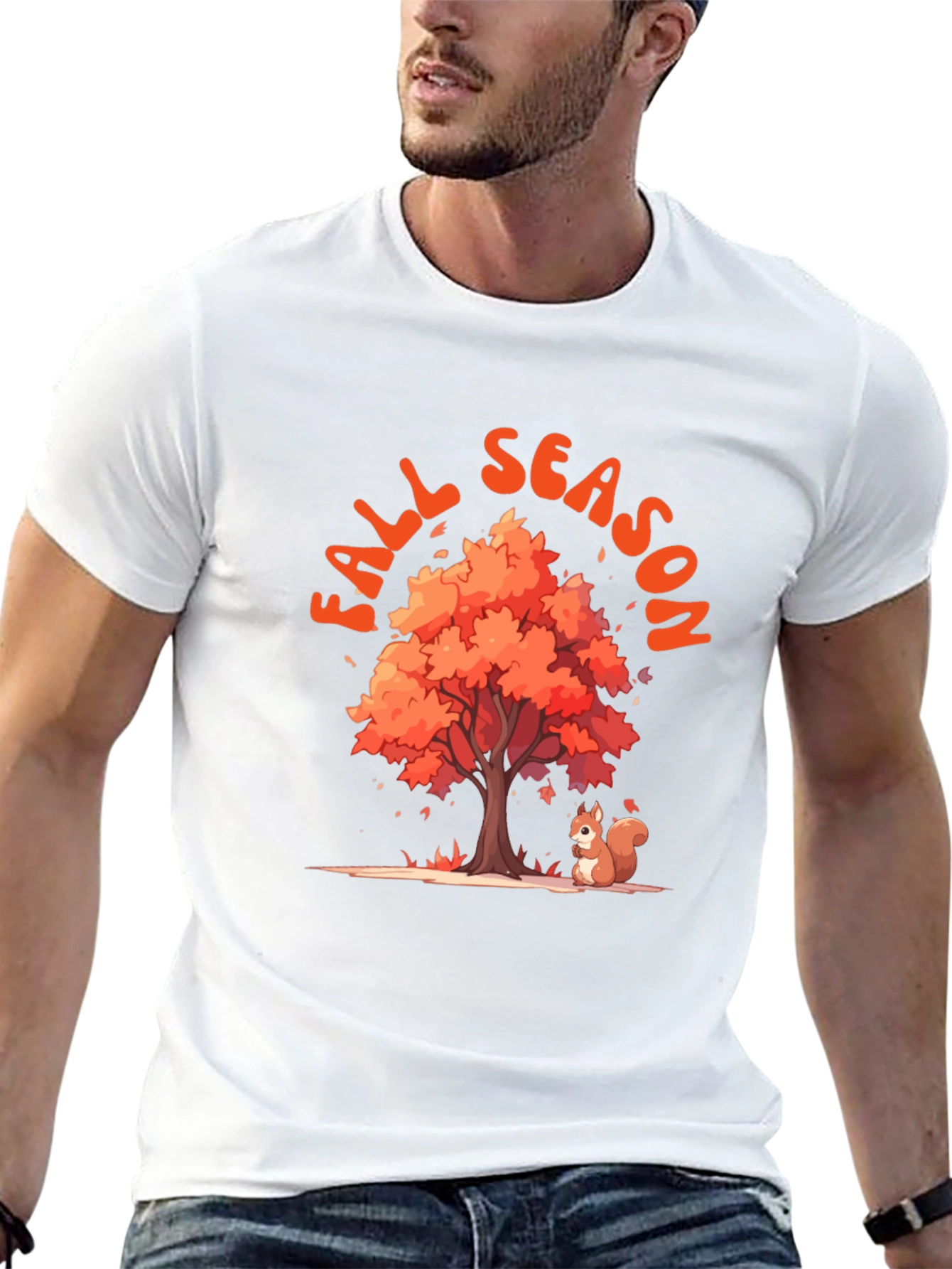 Fall Season Tree and Squirrel Graphic Tee