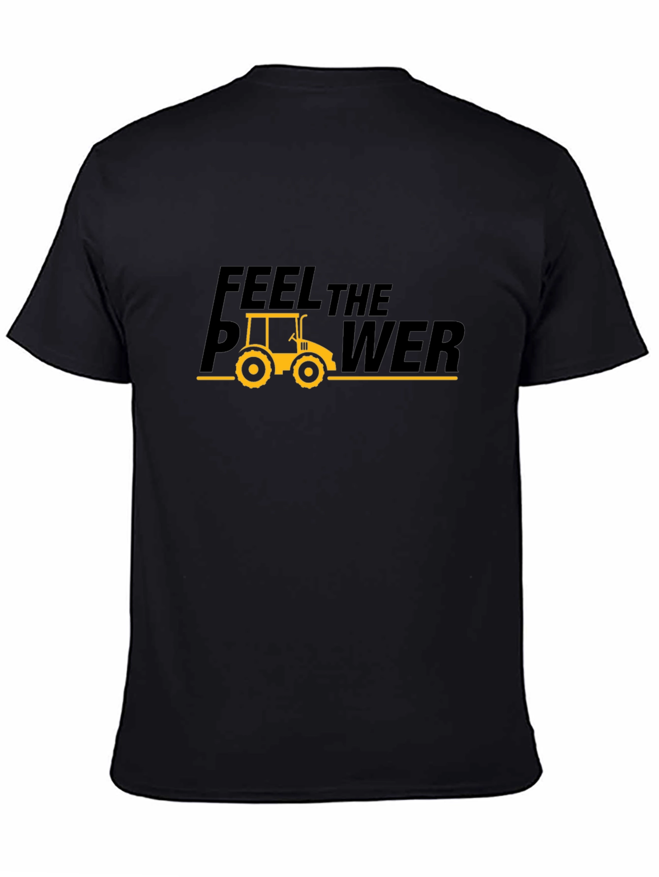 Feel The Power Tractor Graphic Tee - Black