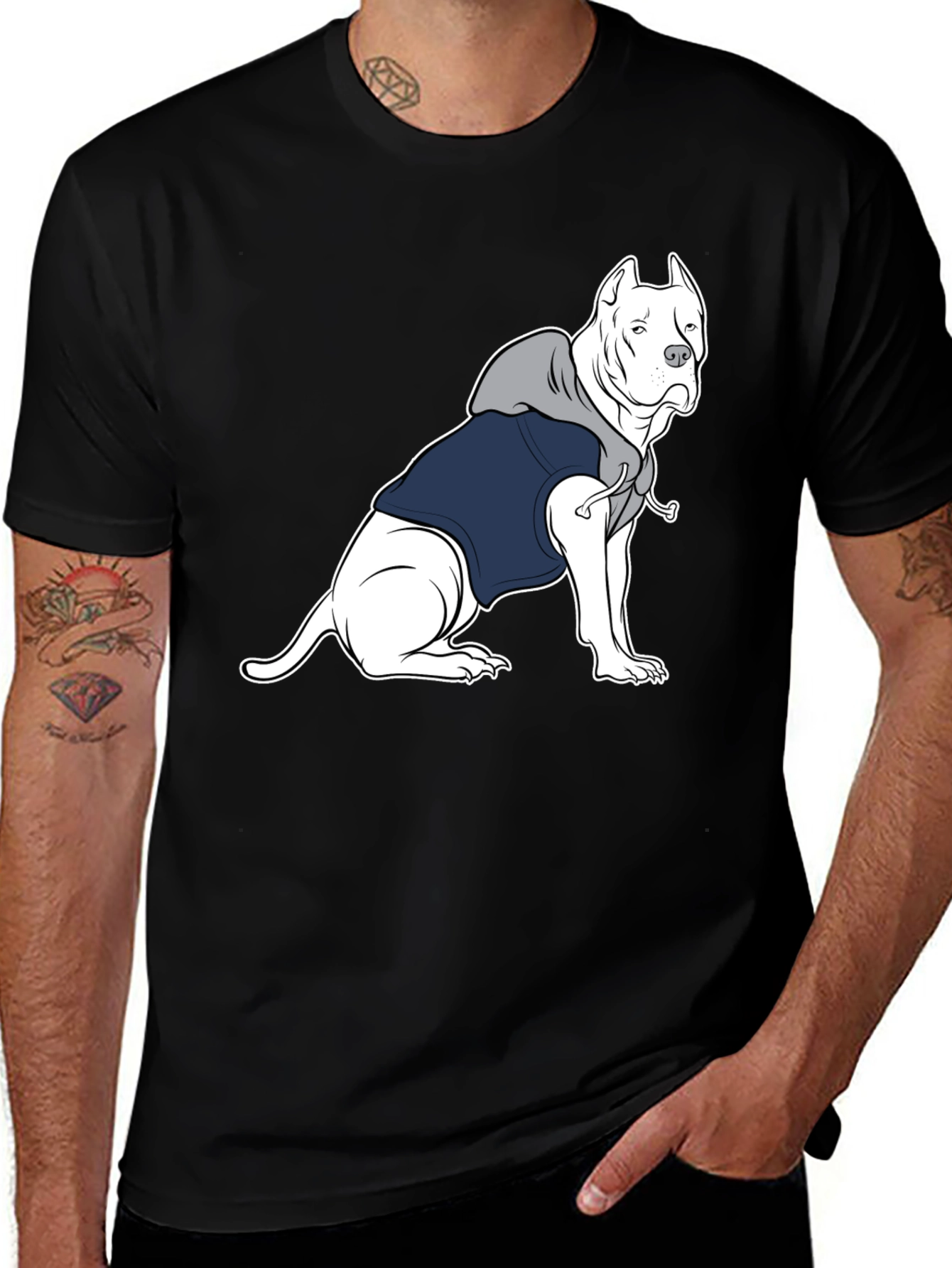 Dog in Hoodie Graphic Tee - Unisex T-Shirt