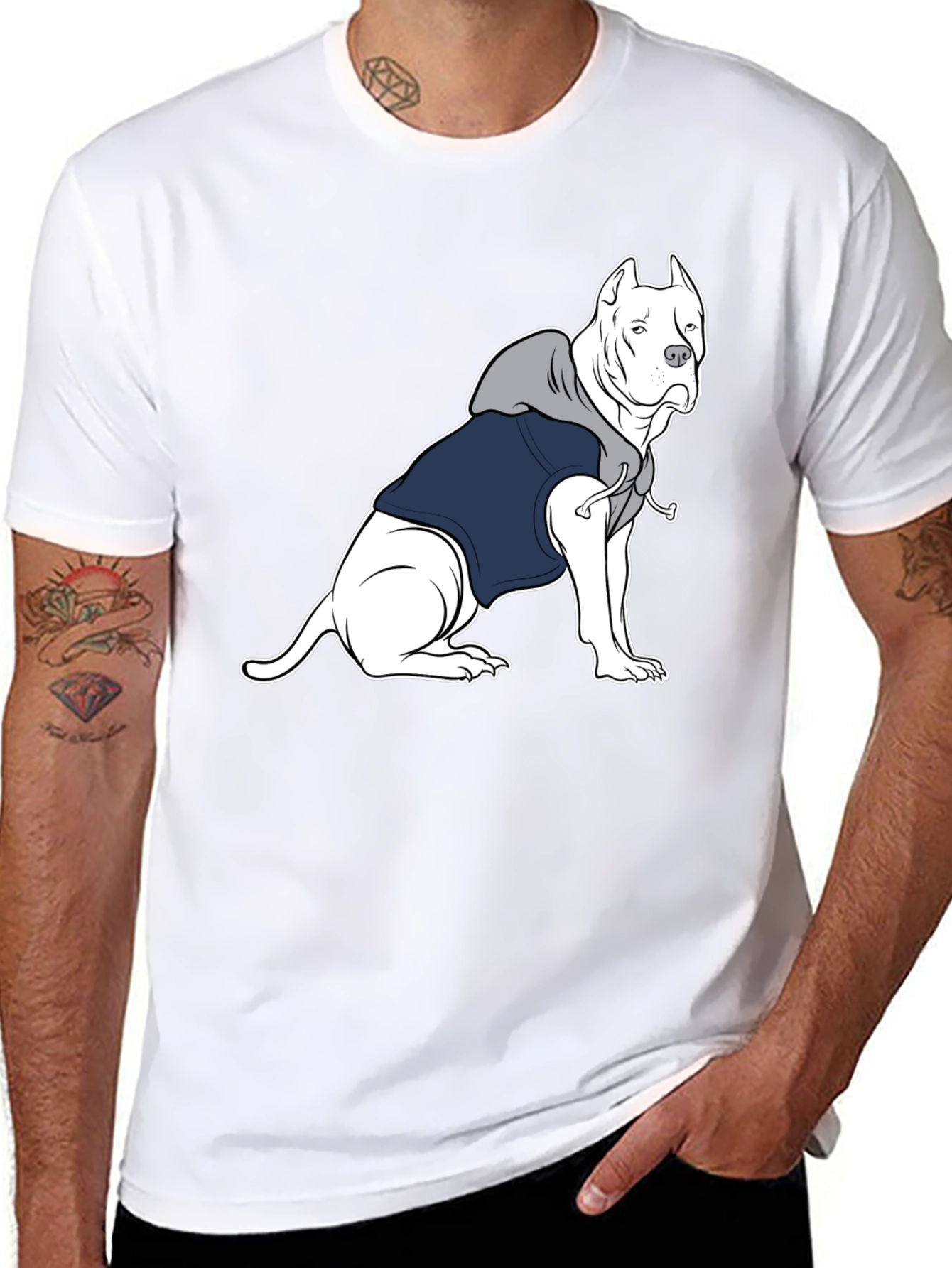 Dog in Hoodie Graphic Tee - Unisex T-Shirt