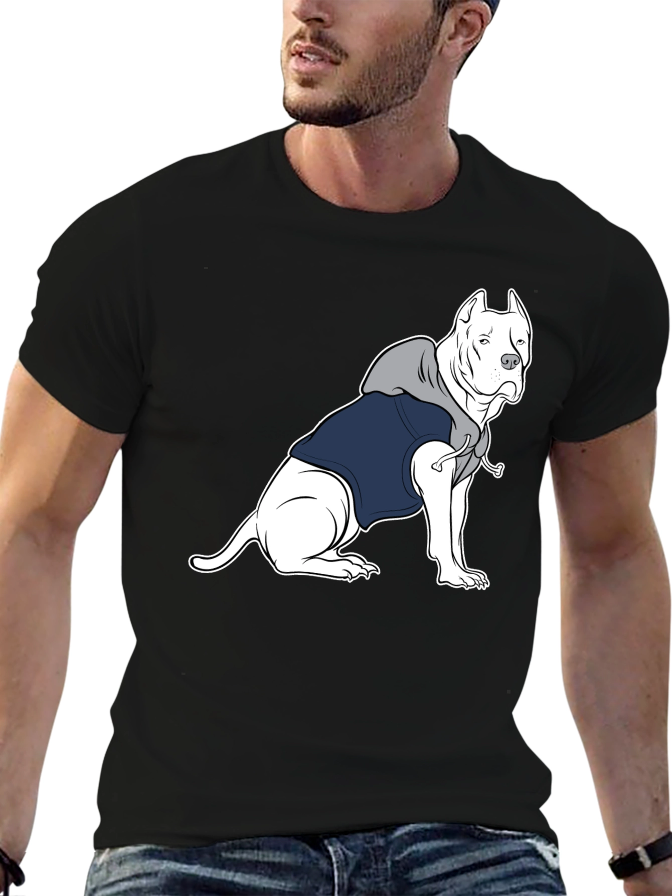 Dog in Hoodie Graphic Tee - Unisex T-Shirt