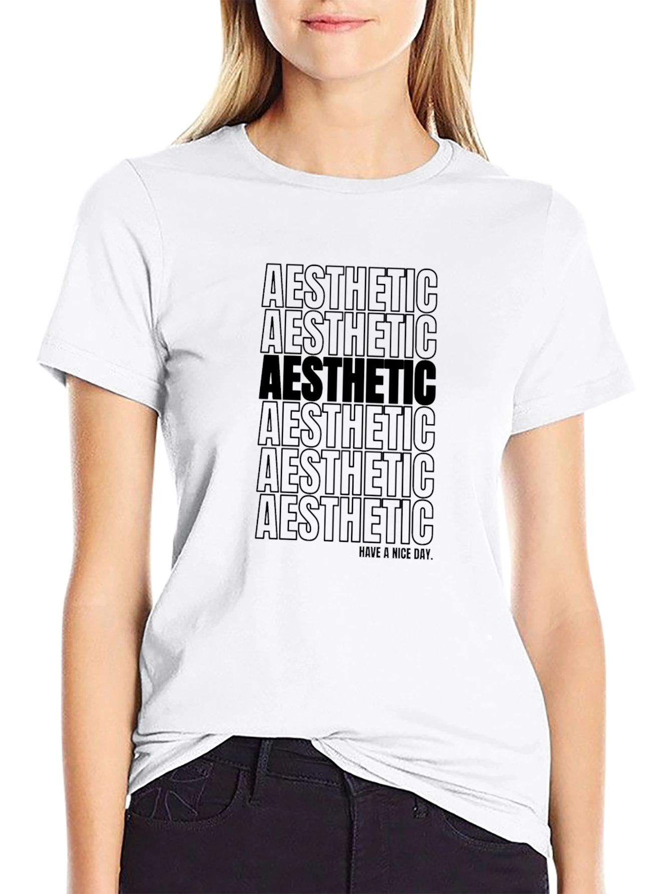 Aesthetic Graphic Tee - Black Cotton Casual Shirt