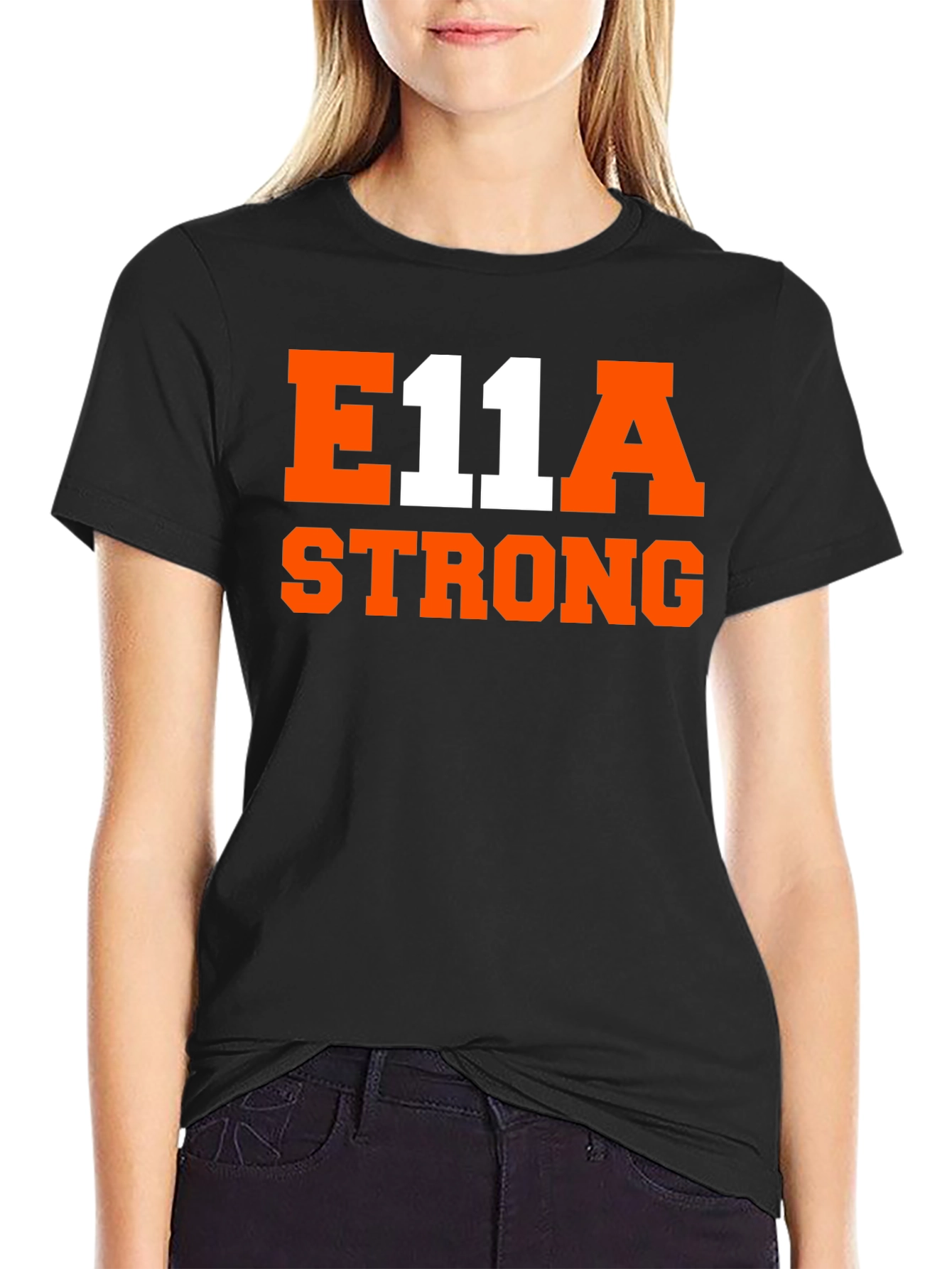 E11A Strong Graphic T-Shirt - Black Cotton Tee