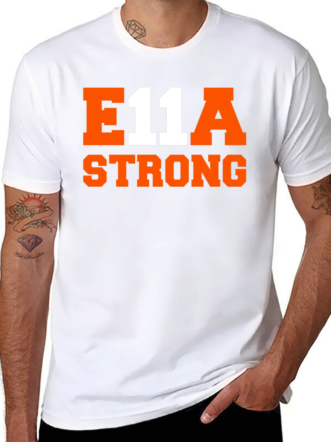 E11A Strong Graphic T-Shirt - Black Cotton Tee