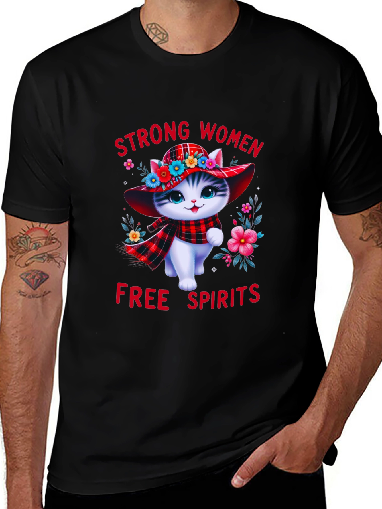 Strong Women Free Spirits Cat T-Shirt
