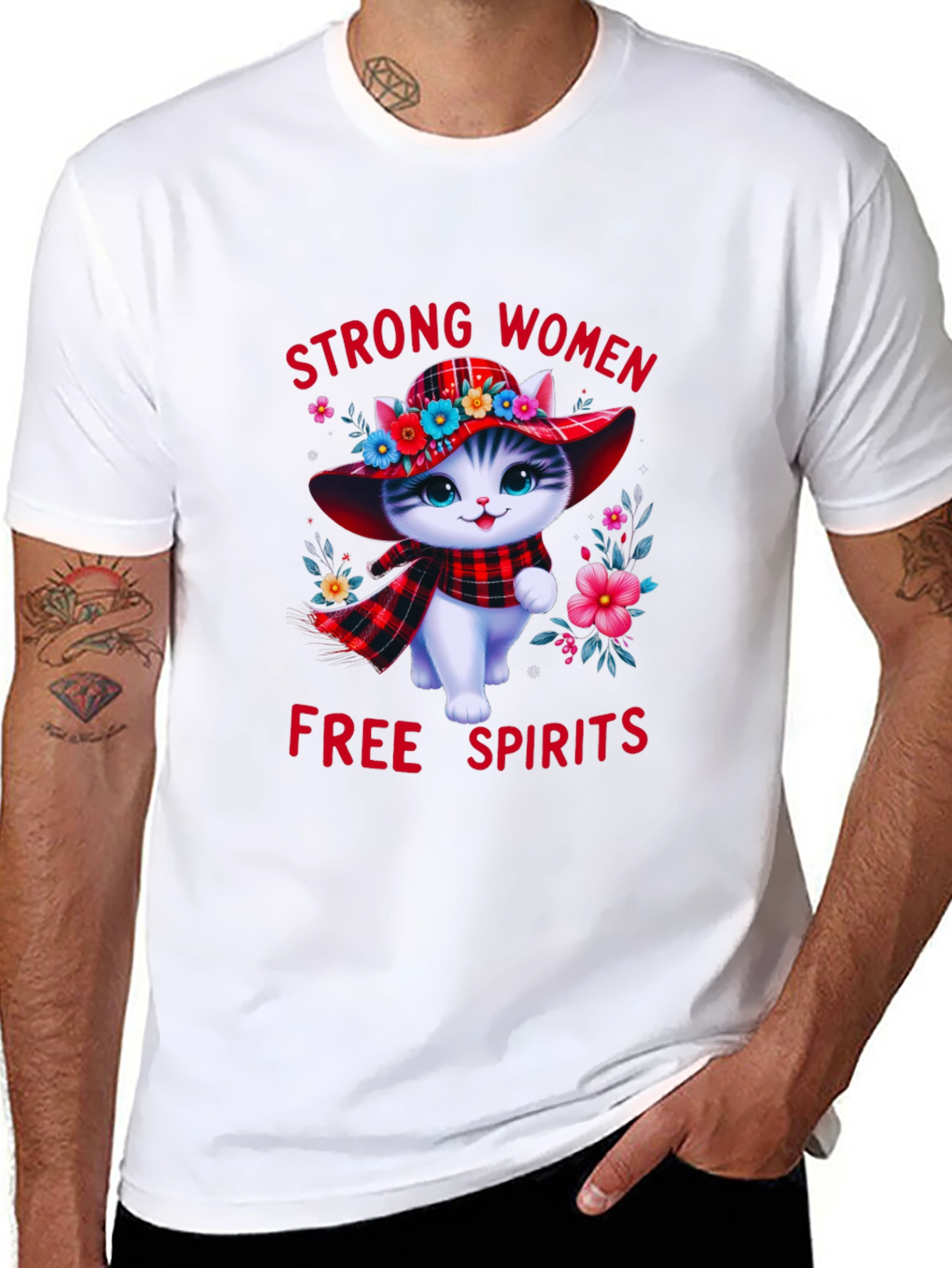 Strong Women Free Spirits Cat T-Shirt