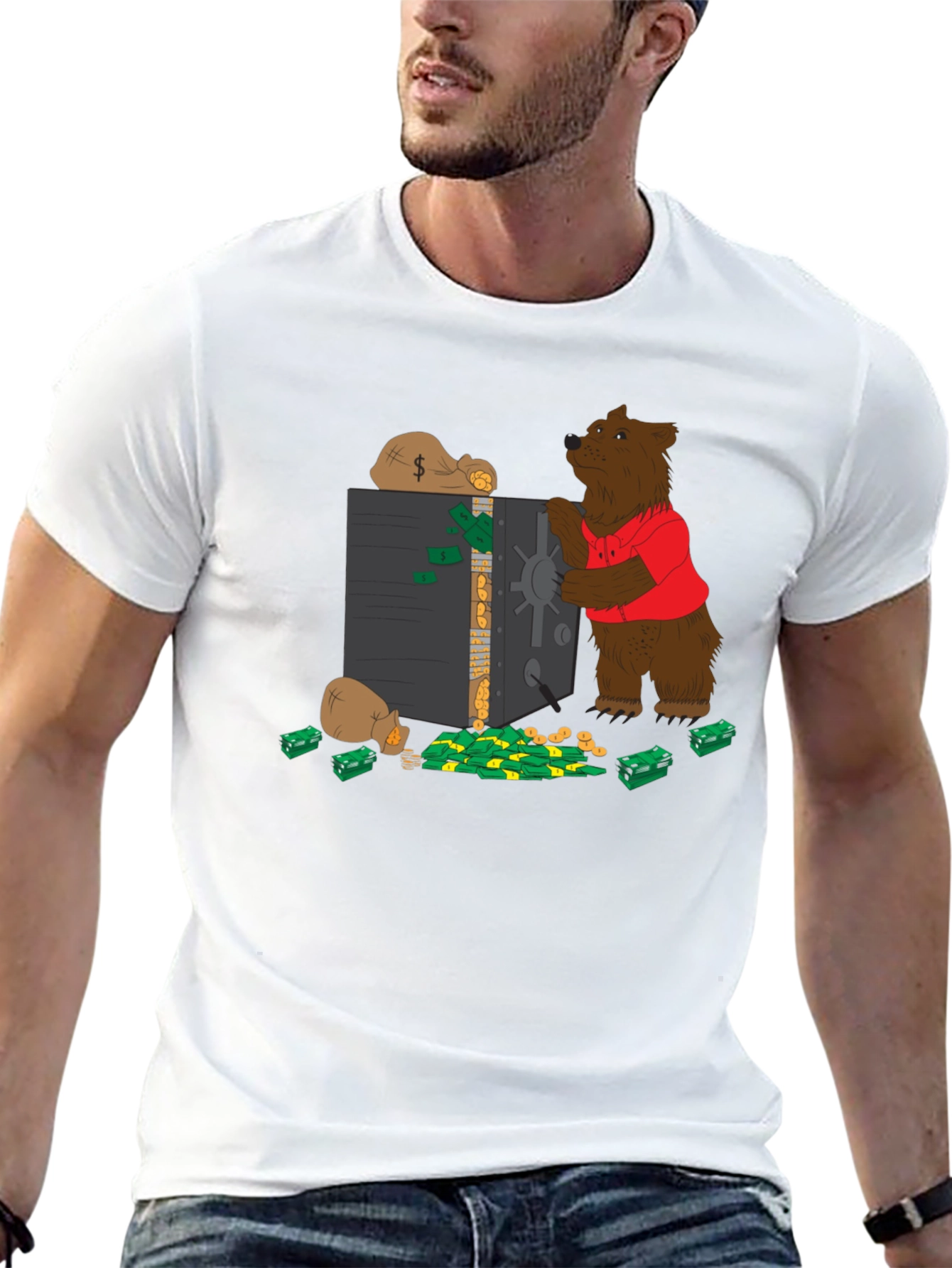 Bear and Vault Graphic T-Shirt