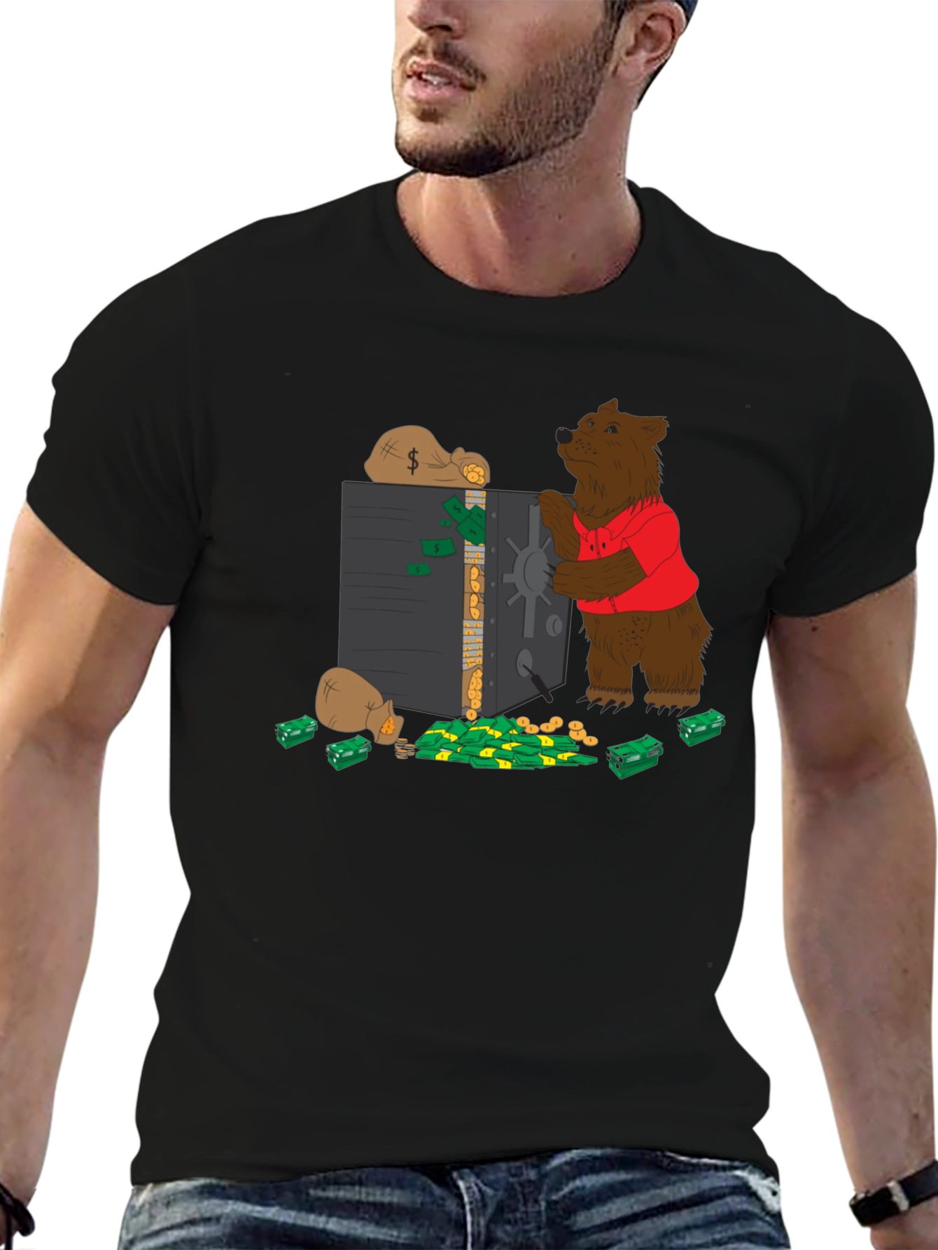 Bear and Vault Graphic T-Shirt