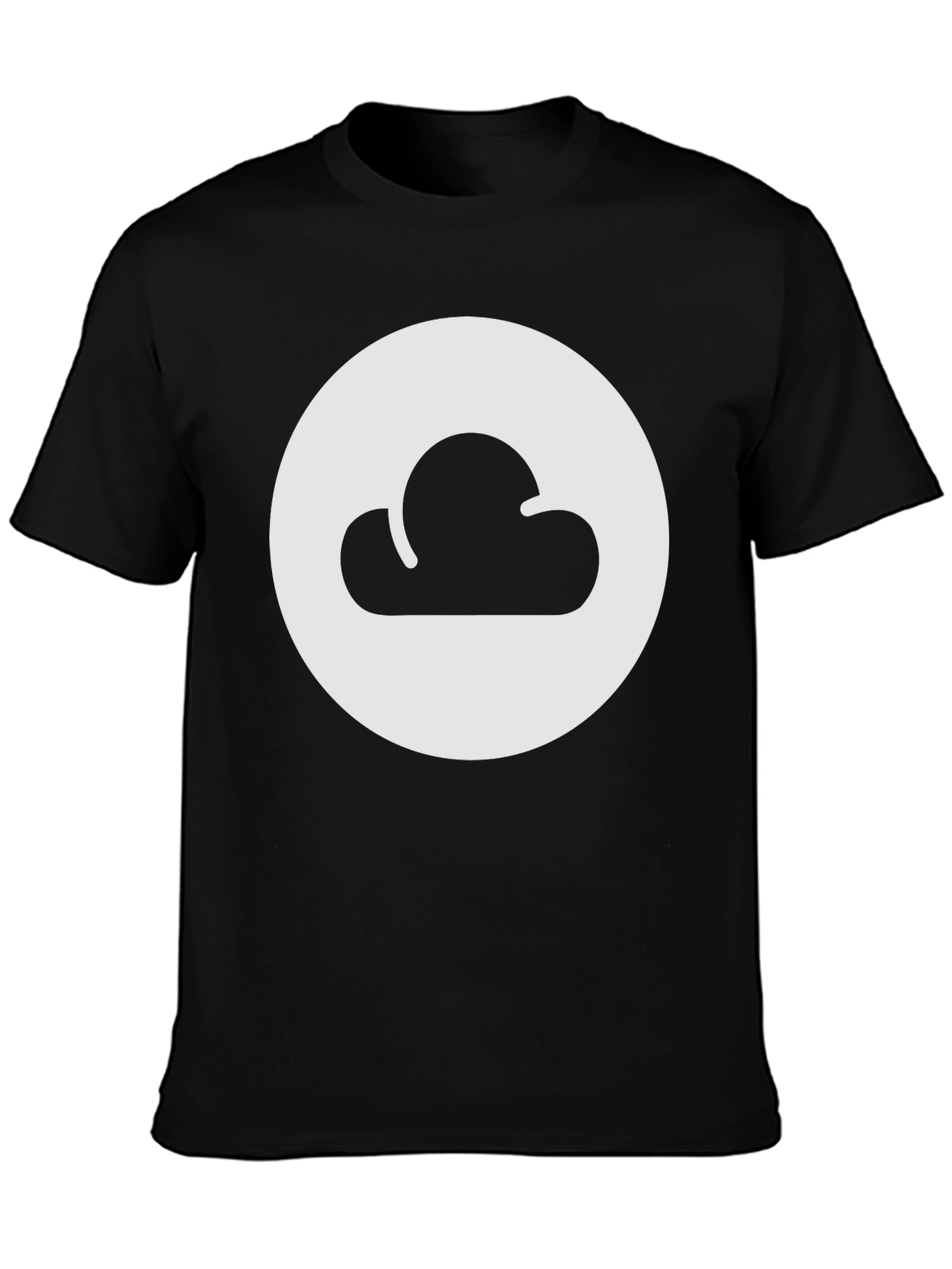 Cloud Graphic Tee - Black Cotton Casual Shirt