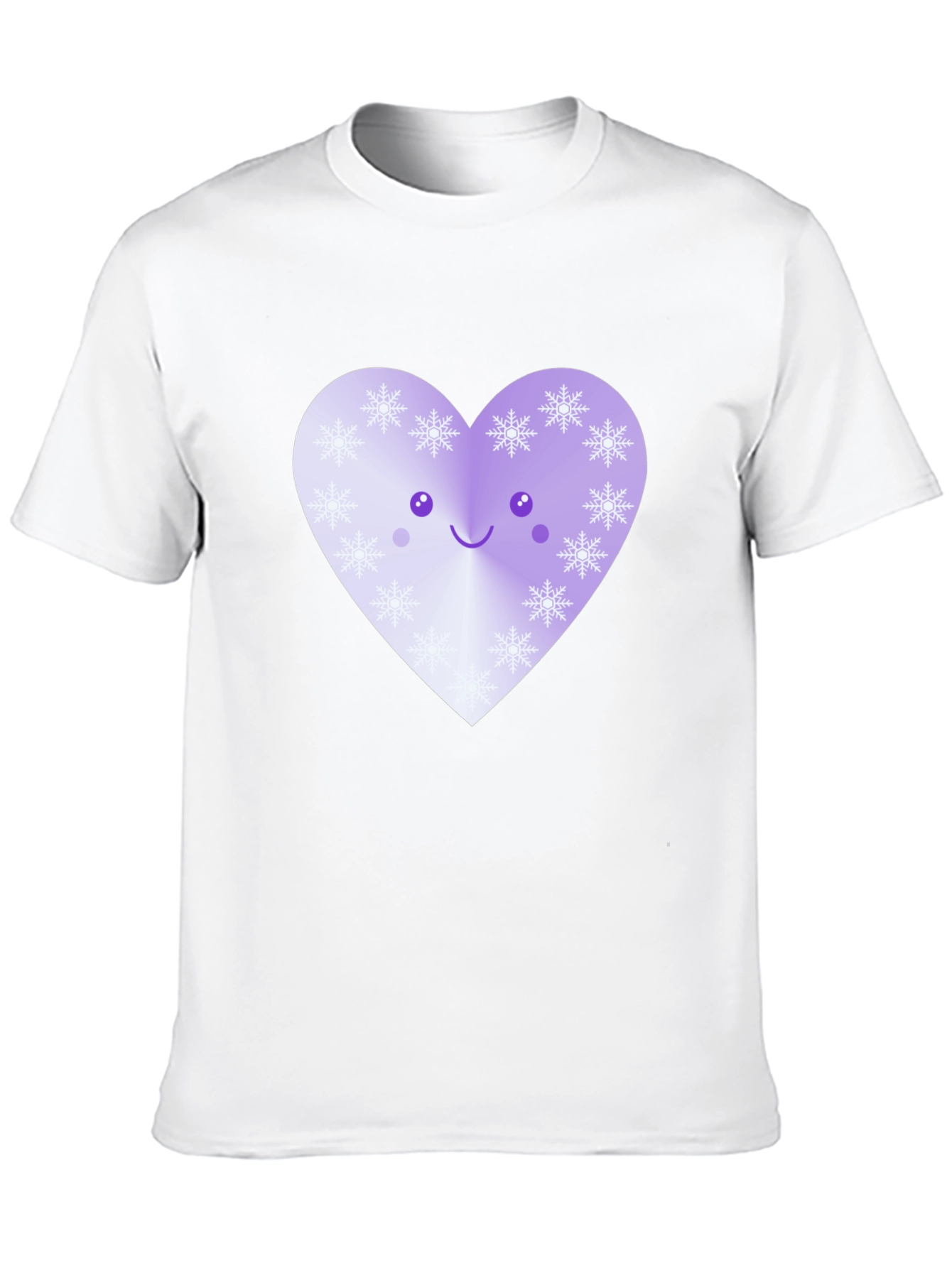 Cute Snowflake Heart T-Shirt - Black